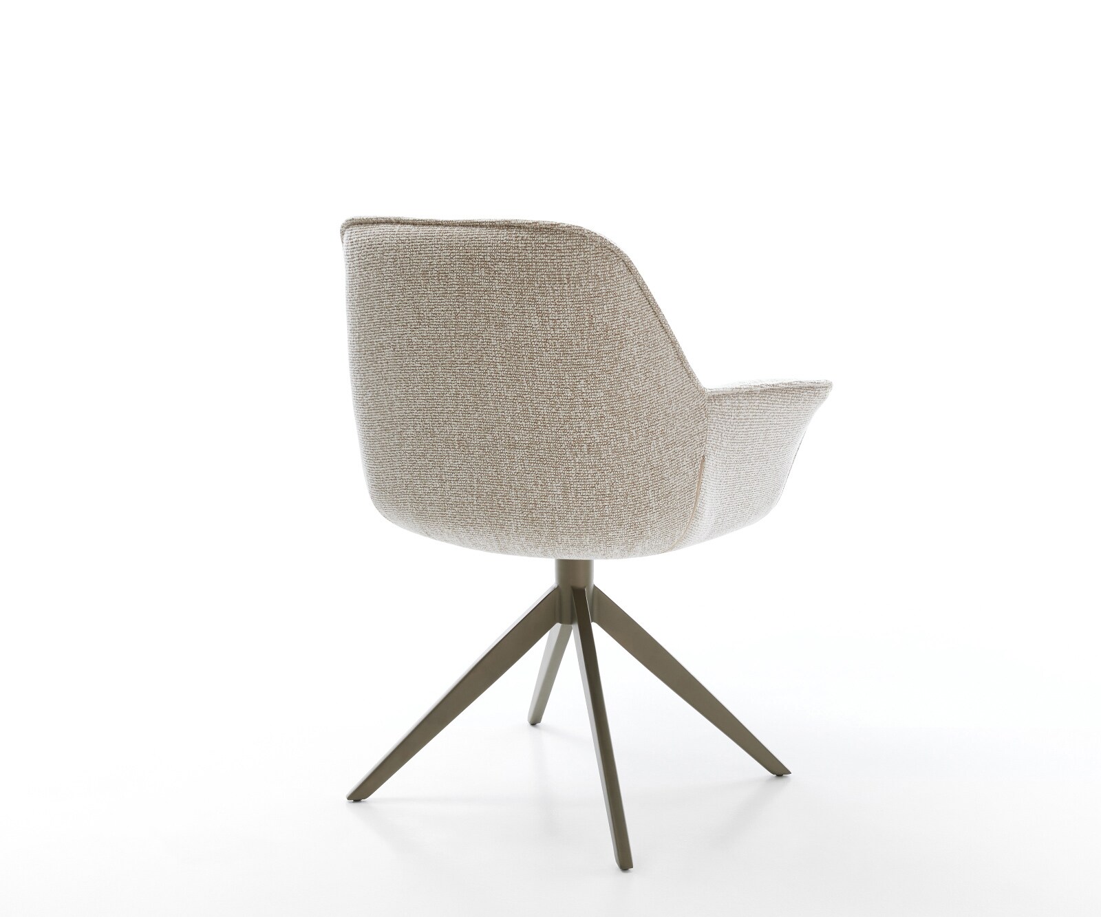 Draaistoel Keila-Flex met armleuning geweven stof beige kruisframe breed afwerking met titanium 360° draaibaar rocker-functie 5