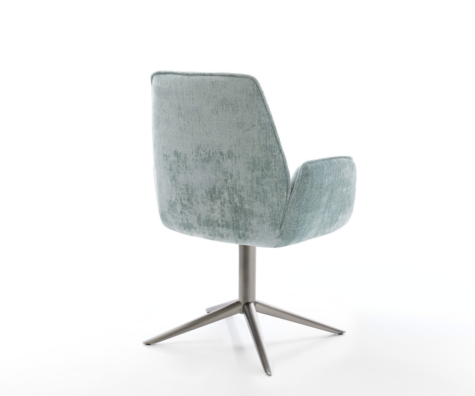 Draaistoel Zoa-Flex chenille pastelblauw kruispoot grafiet 360° draaibaar rocker-functie pocketveer kern 5
