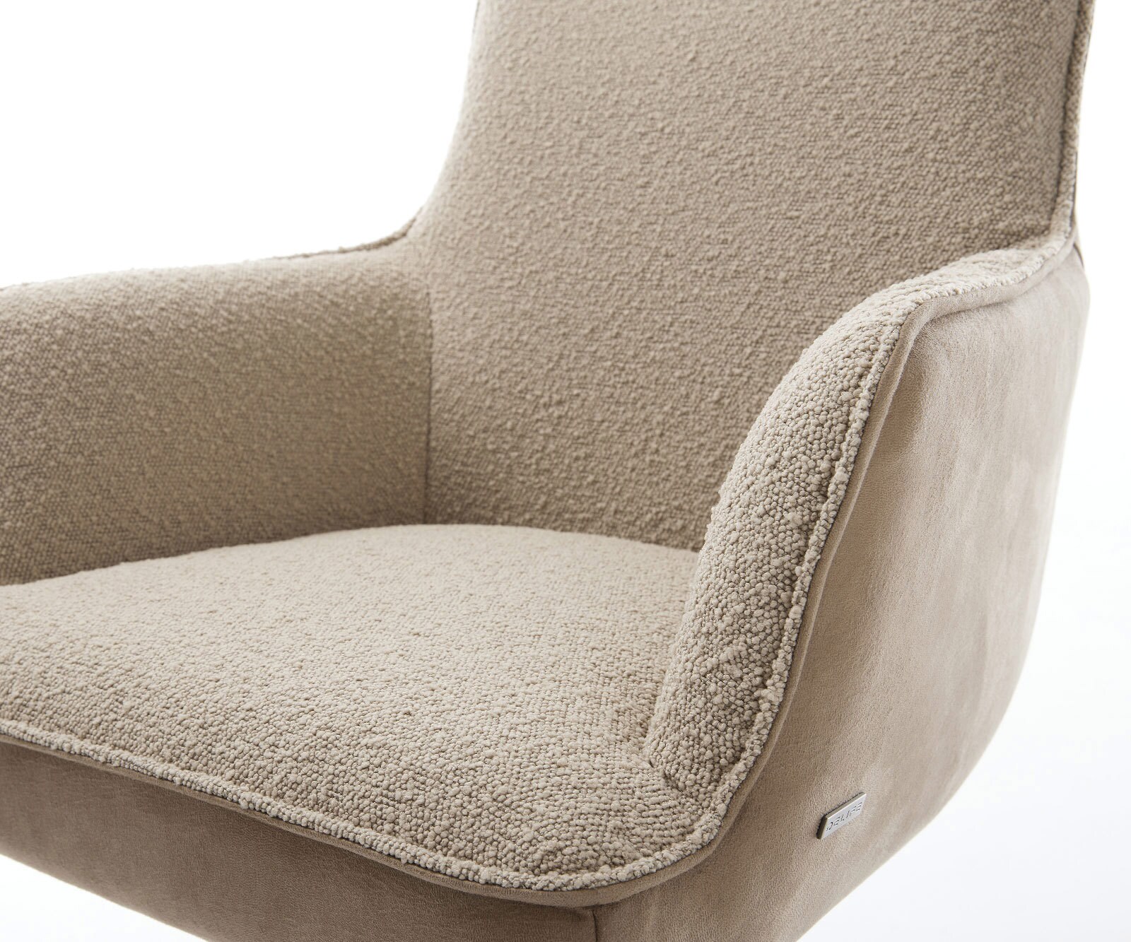 Draaistoel Heira-Flex met armleuning materiaalmix mud houten frame hoekig natuur 180° draaibaar pocketveer kern 4