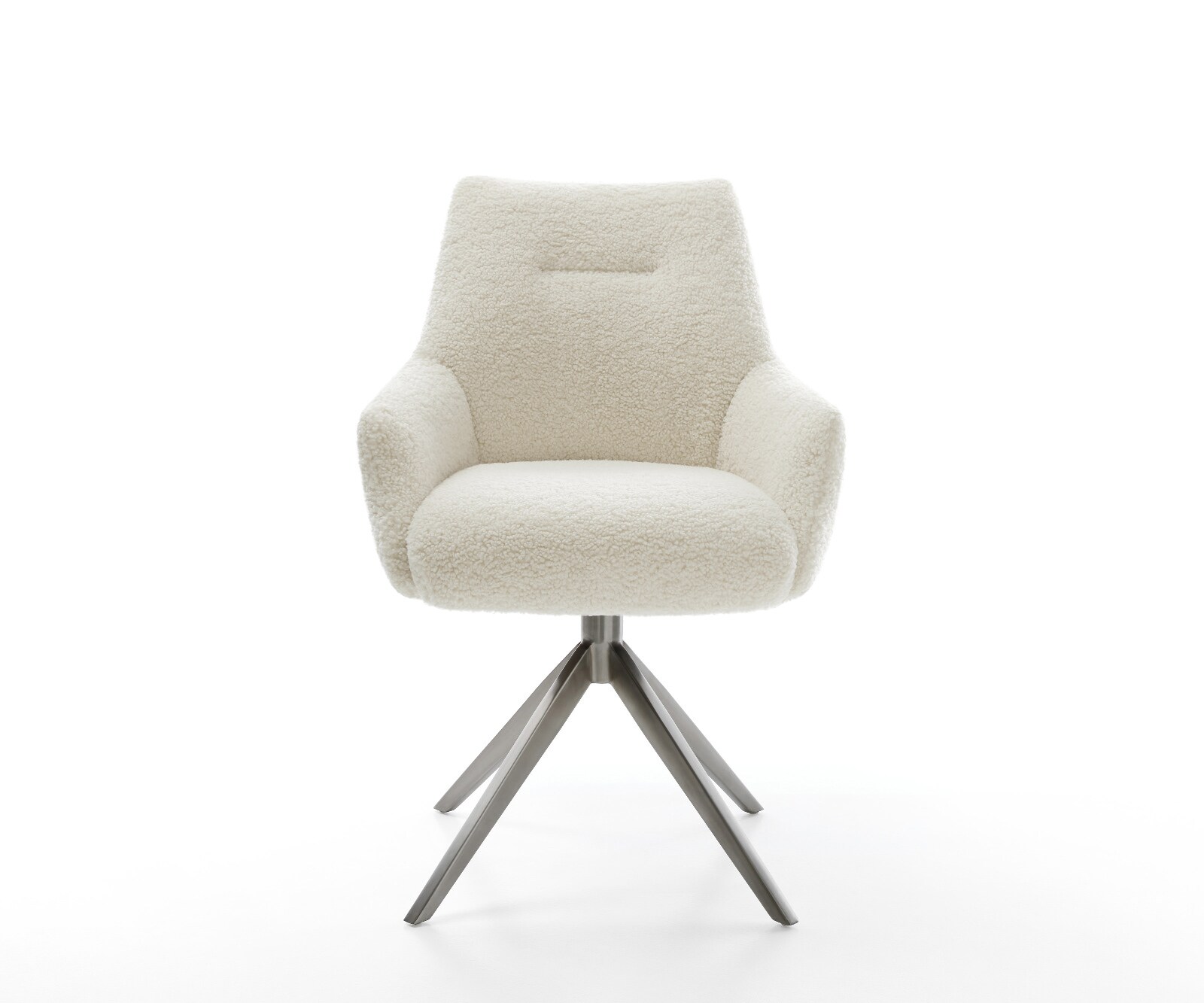 Draaistoel Alja-Flex met armleuning teddy beige kruisframe breed grafiet 360° draaibaar rocker-functie pocketveer kern 1