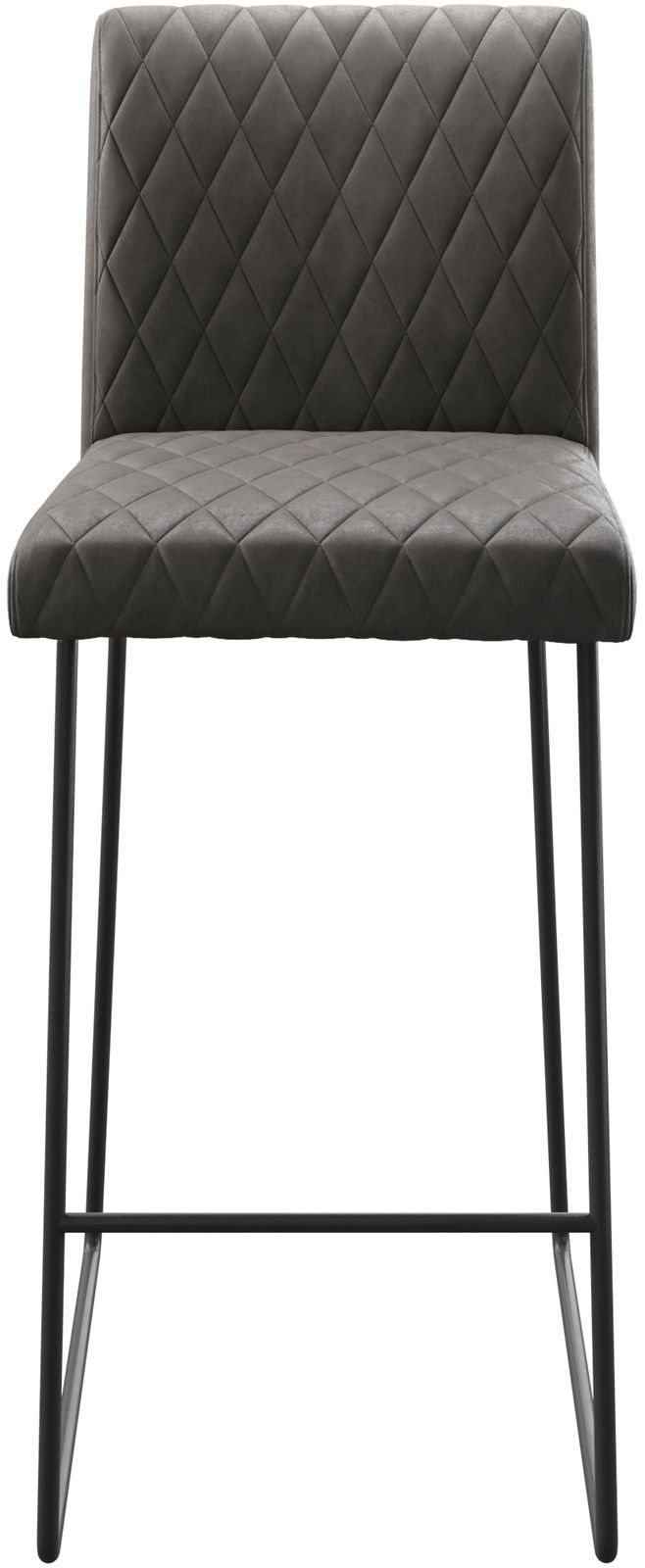 Barstoel Earnest-Flex diamant quilten antraciet vintage slipframe metaal 4