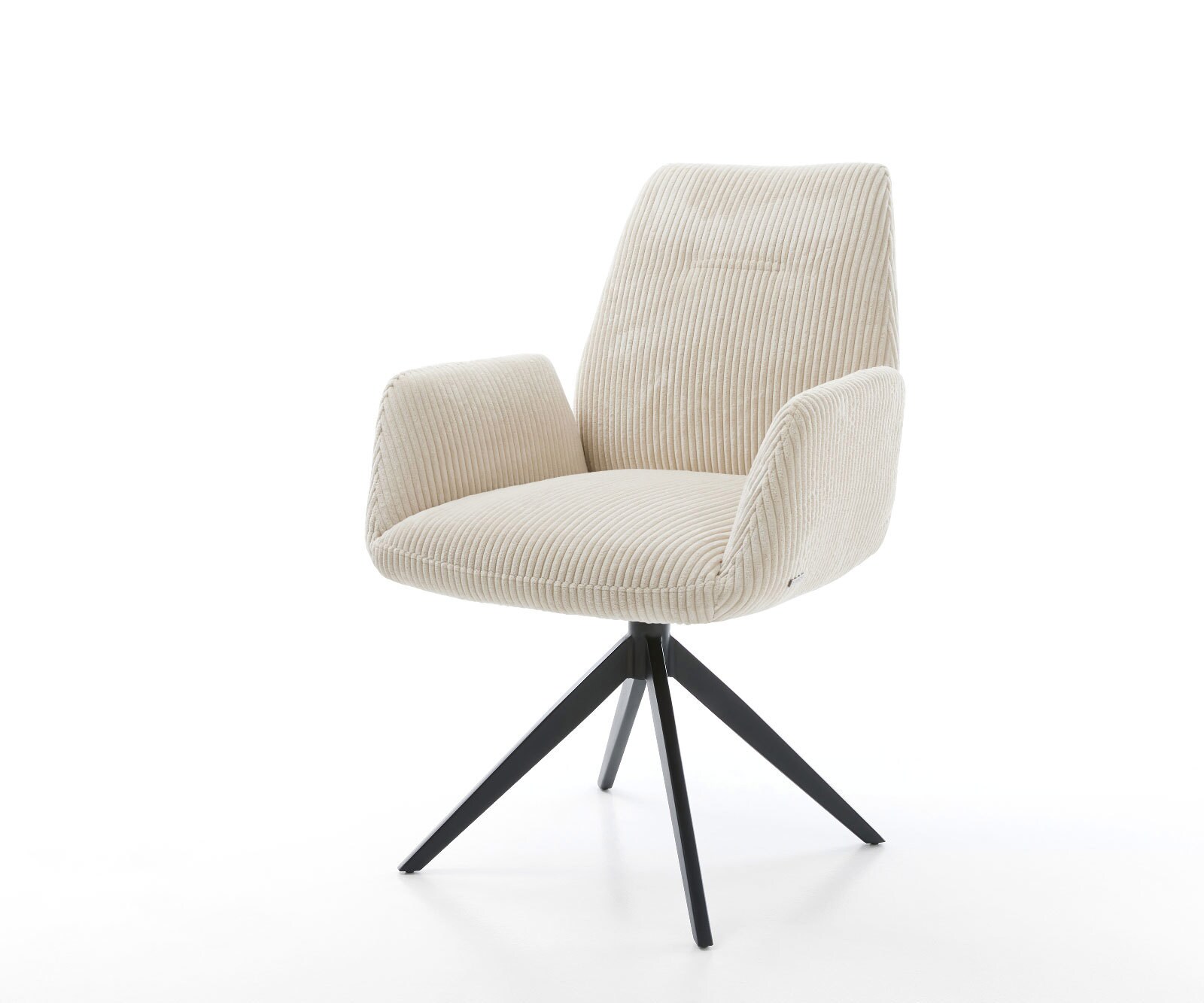 Draaistoel Zoa-Flex koord beige kruisframe breed zwart 360° draaibaar rocker-functie pocketveer kern
