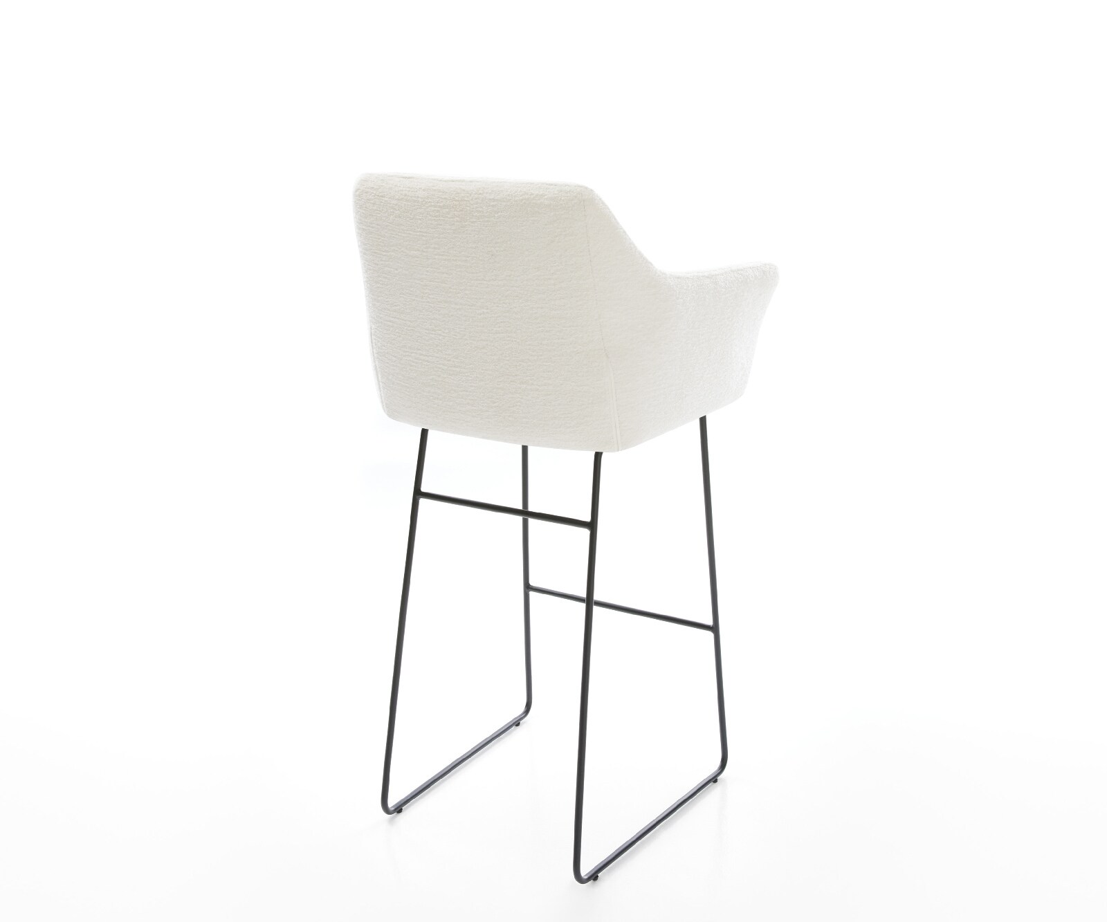 Barstoel Yulo-Flex Bouclé zacht Beige Sledeonderstel metaal zwart Zwart 4