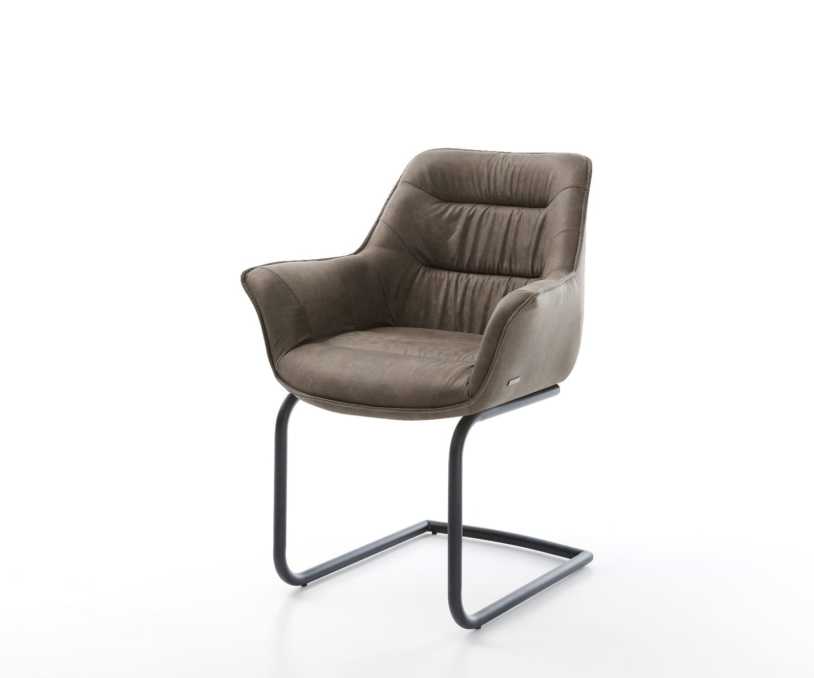 Sledemodel Kaira-Flex microvelours taupe vintage sledemodel rond zwart