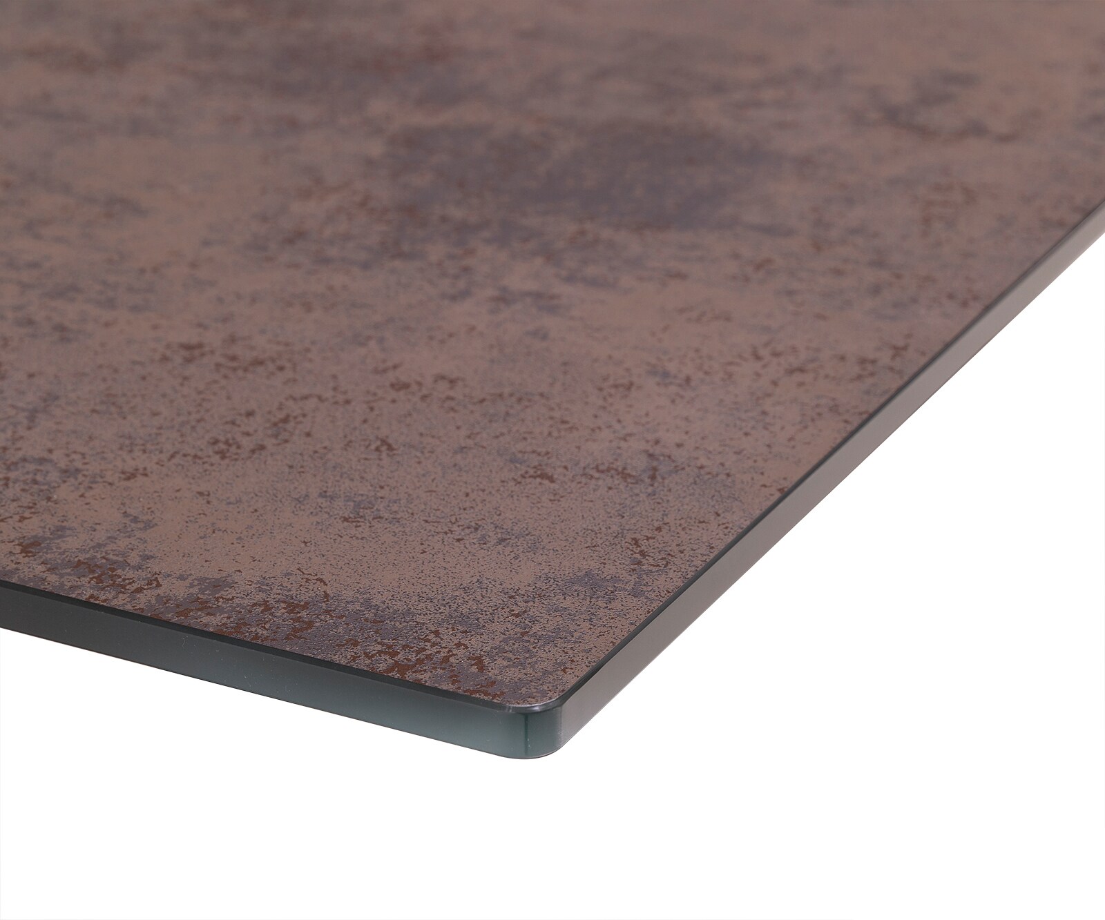 Eettafel Edge 180-220x90cm verre antiek-bruin middenpoot kruis zwart 5