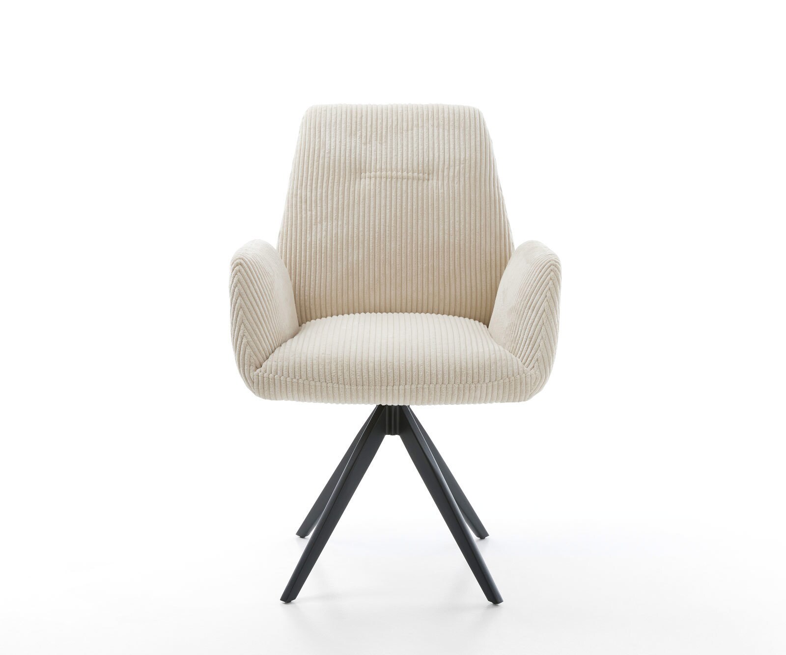 Eetkamerstoel Zoa-Flex koord beige kruisframe hoekig zwart pocketveer kern 1