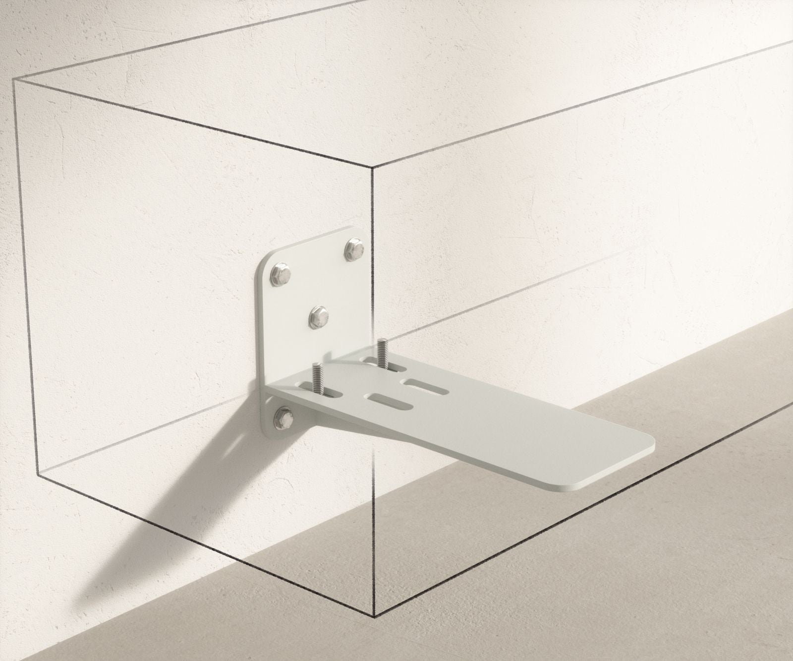 Tv-meubel Cuor 250 cm Keramiek Laminam® Travertino Bianco Crème-wit 1 Flap 1 Lade Zwevend 8