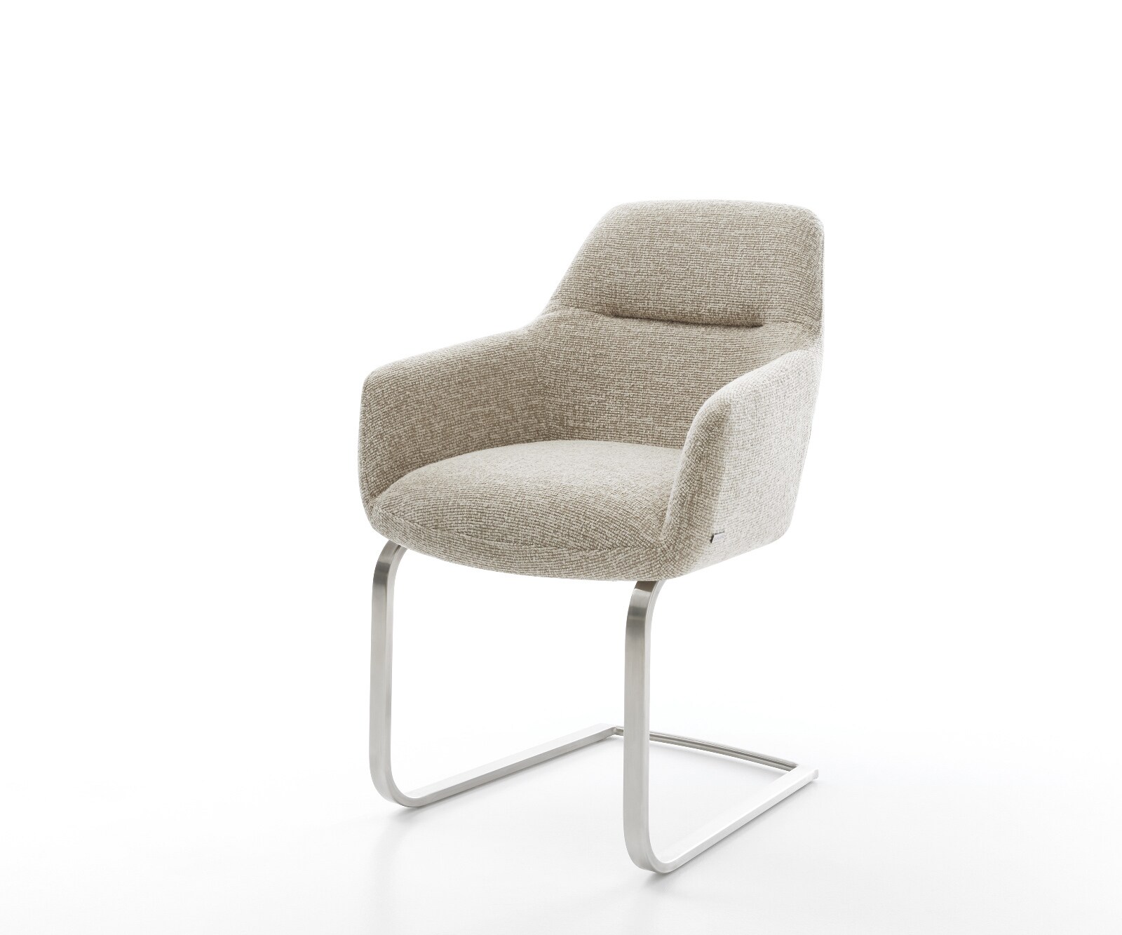 Sledemodel Pejo-Flex geweven stof beige sledemodel vlak roestvrij staal pocketveer kern 1
