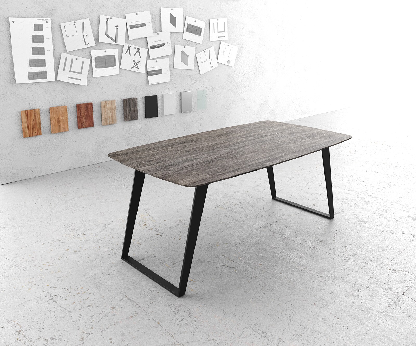 Eettafel Edge Zwitserse rand massief hout boot 3