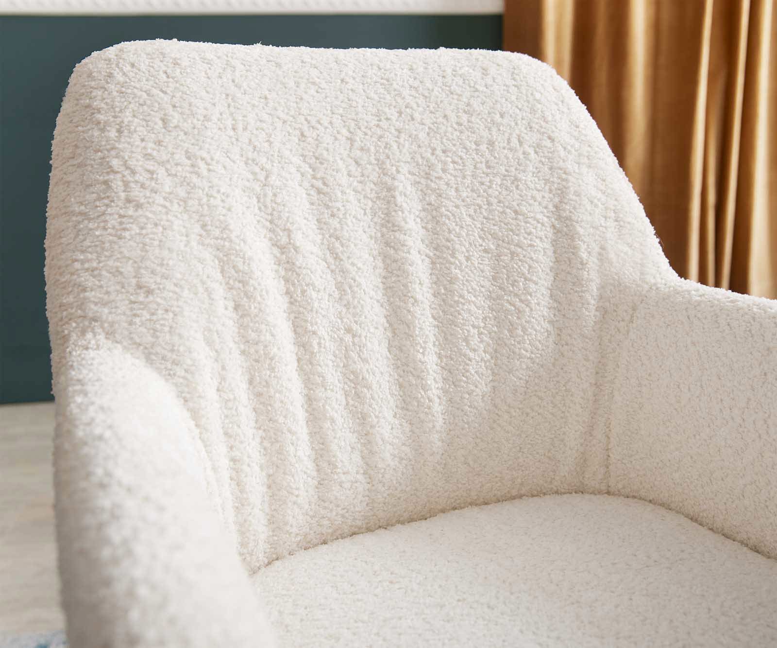 Draaistoel Xana-Flex met armleuning bouclé wit kruisframe breed roestvrij staal 360° draaibaar pocketveer kern 3 Draaistoel Xana-Flex met armleuning bouclé wit kruisframe breed roestvrij staal 360° draaibaar pocketveer kern 3