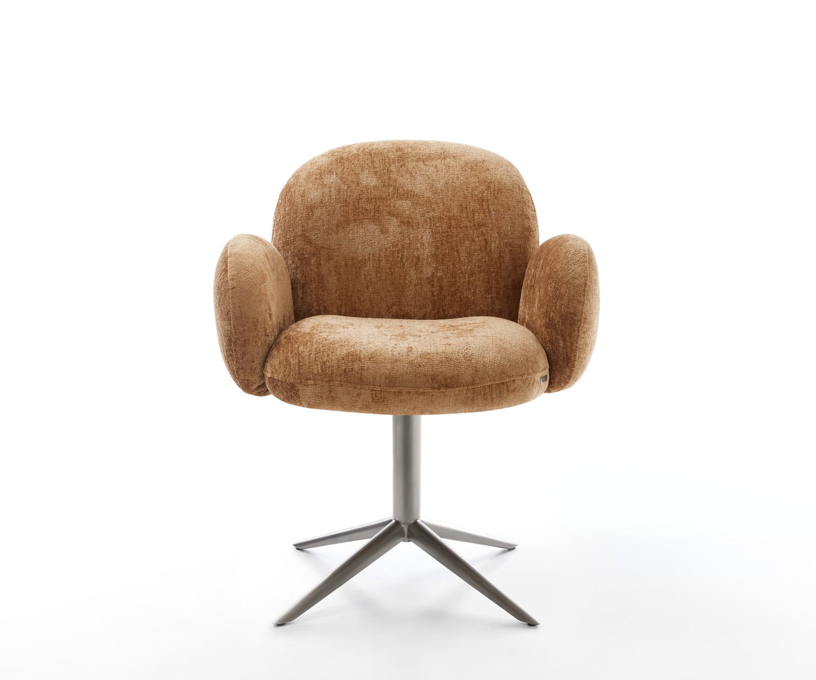 Draaistoel Nube-Flex met armleuning chenille roest kruispoot grafiet 360° draaibaar rocker-functie pocketveer kern 1