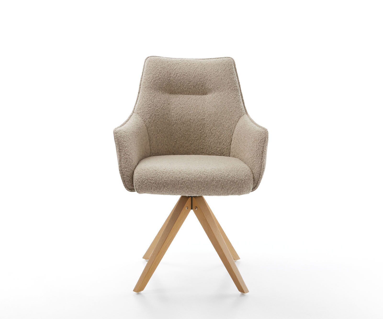 Draaistoel Alja-Flex met armleuning materiaalmix mud houten frame hoekig natuur 180° draaibaar pocketveer kern 1
