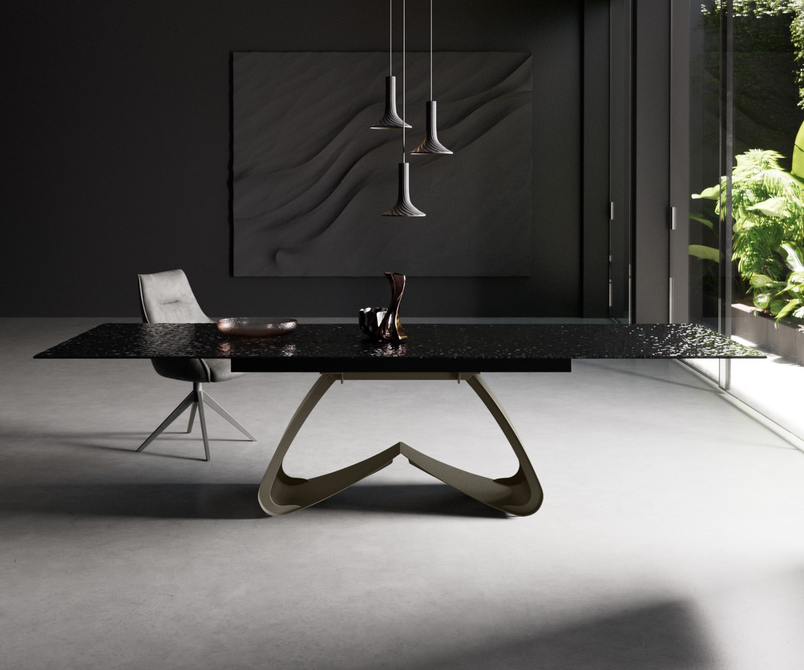 W-frame met metaaleffect titanium voor verlengbare tafels van 180-300 cm 1 W-frame met metaaleffect titanium voor verlengbare tafels van 180-300 cm 1