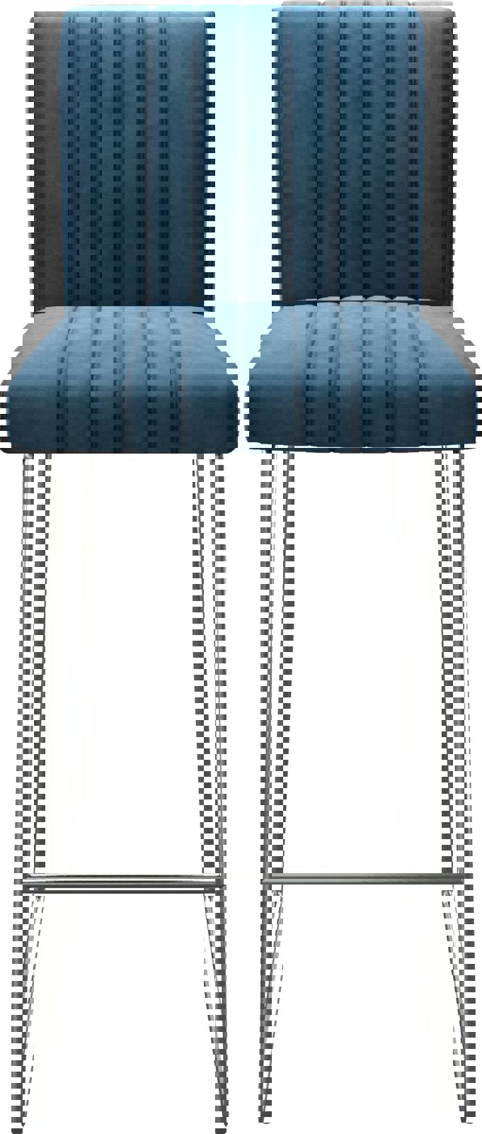 Barstoel Luiga-Flex fluweel blauw slipframe roestvrij staal 3