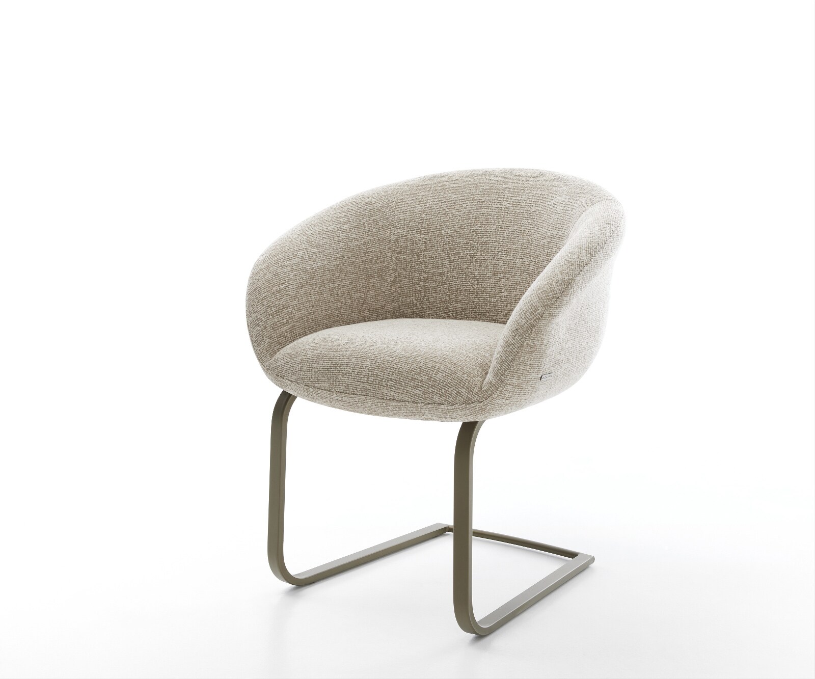 Sledemodel Vinka-Flex met armleuning geweven stof beige sledemodel vlak afwerking met titanium pocketveer kern 1