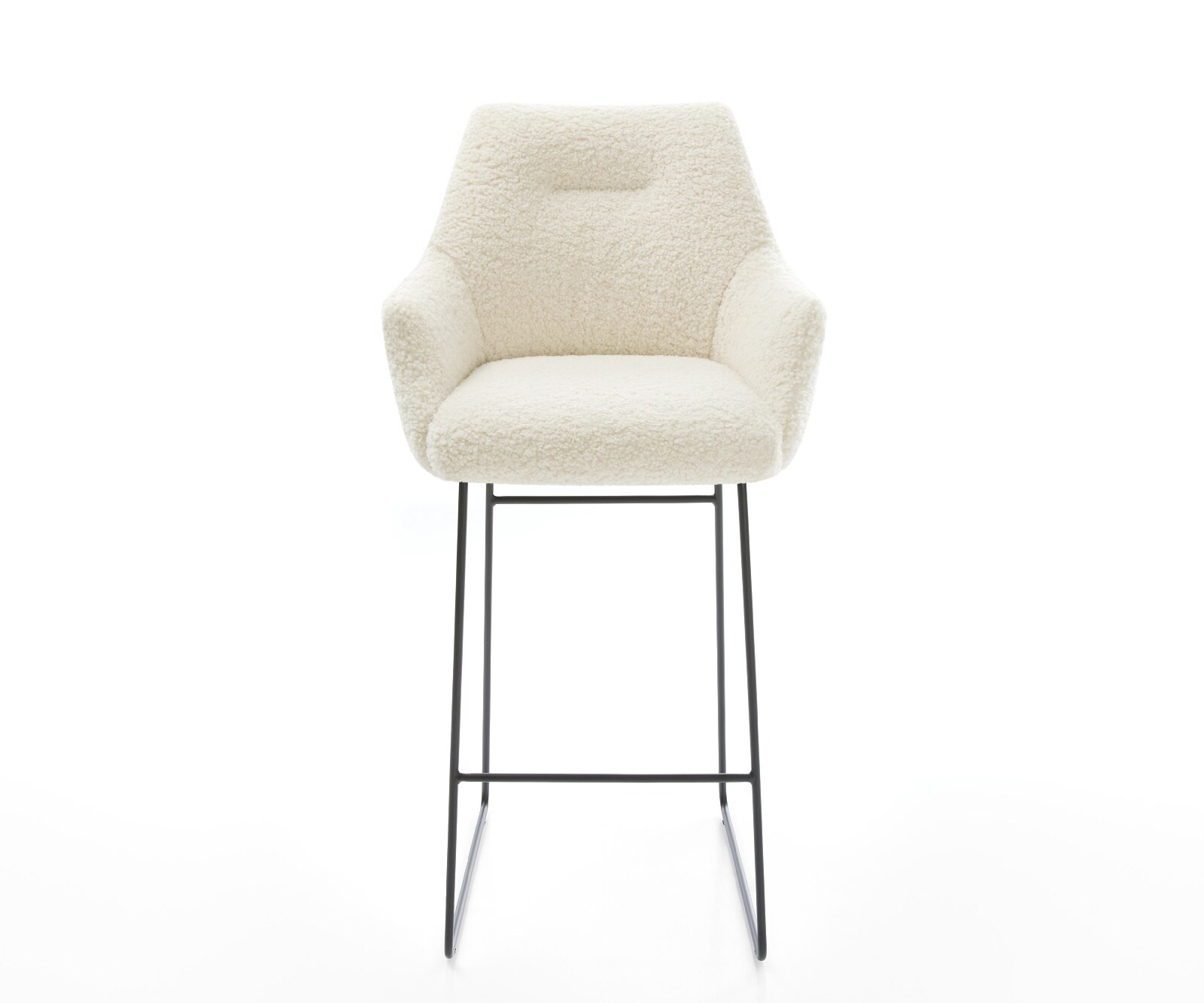 Barstoel Alja-Flex Teddystof Beige Sledeonderstel metaal zwart Zwart Pocketvering 2