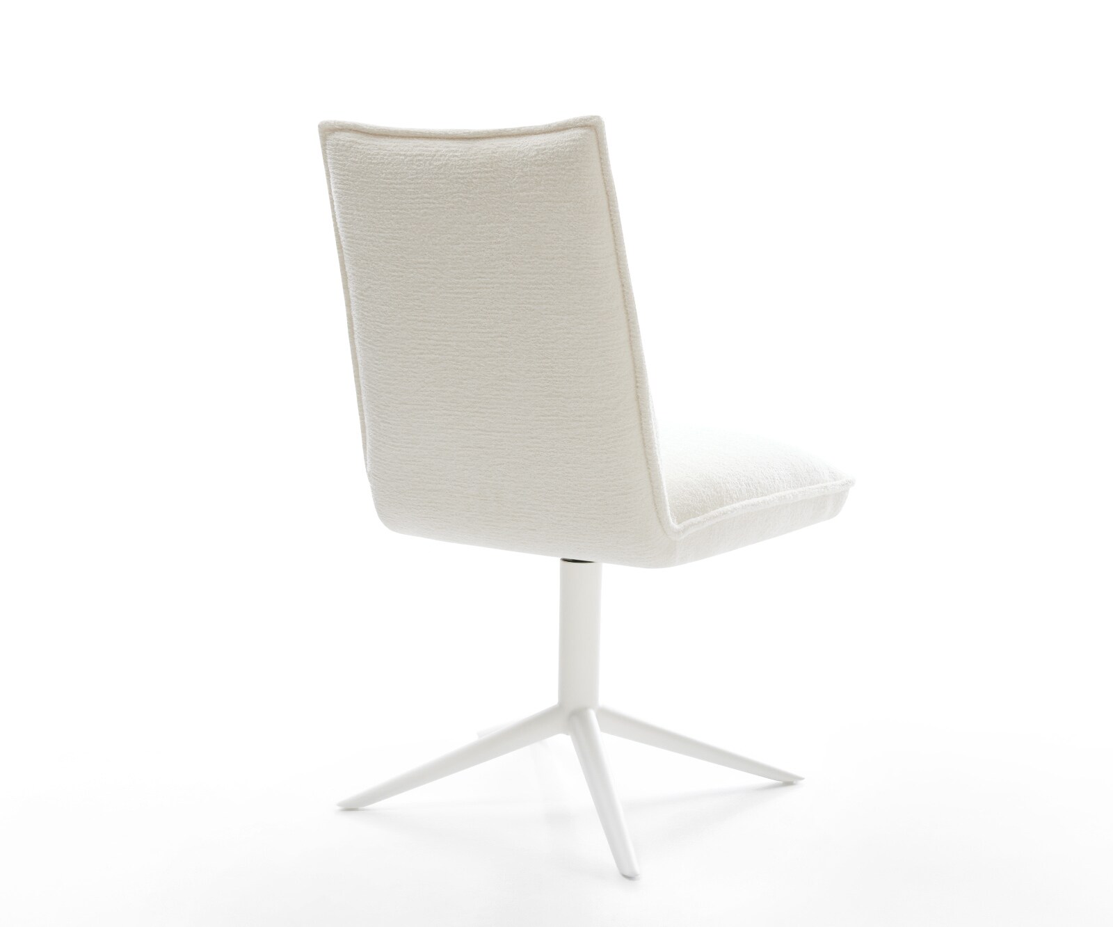 Draaistoel Lelio-Flex bouclé zacht beige kruispoot wit 360° draaibaar rocker-functie pocketveer kern 5