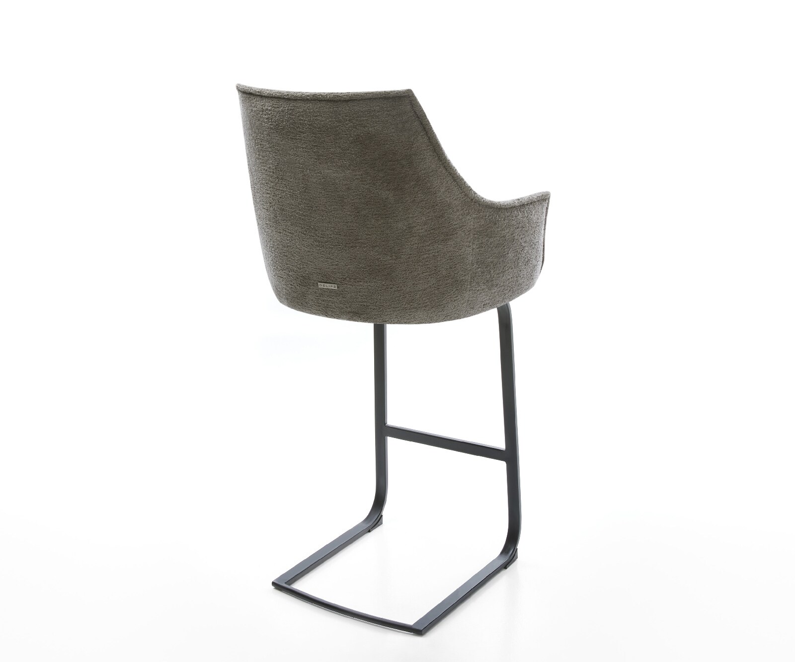 Barstoel Alja-Flex Bouclé zacht Mud Vrijkantelframe plat metaal Zwart Pocketvering 5