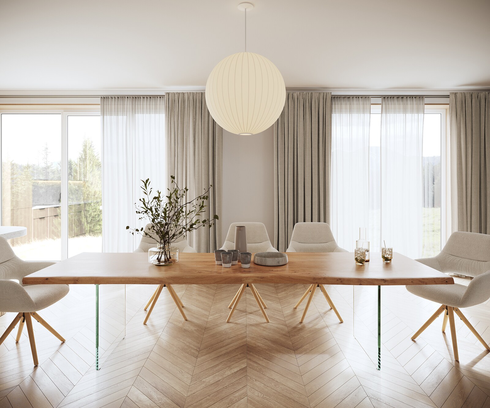 Eettafel Edge 300x100 XL acacia natuur glas Live-Edge 1