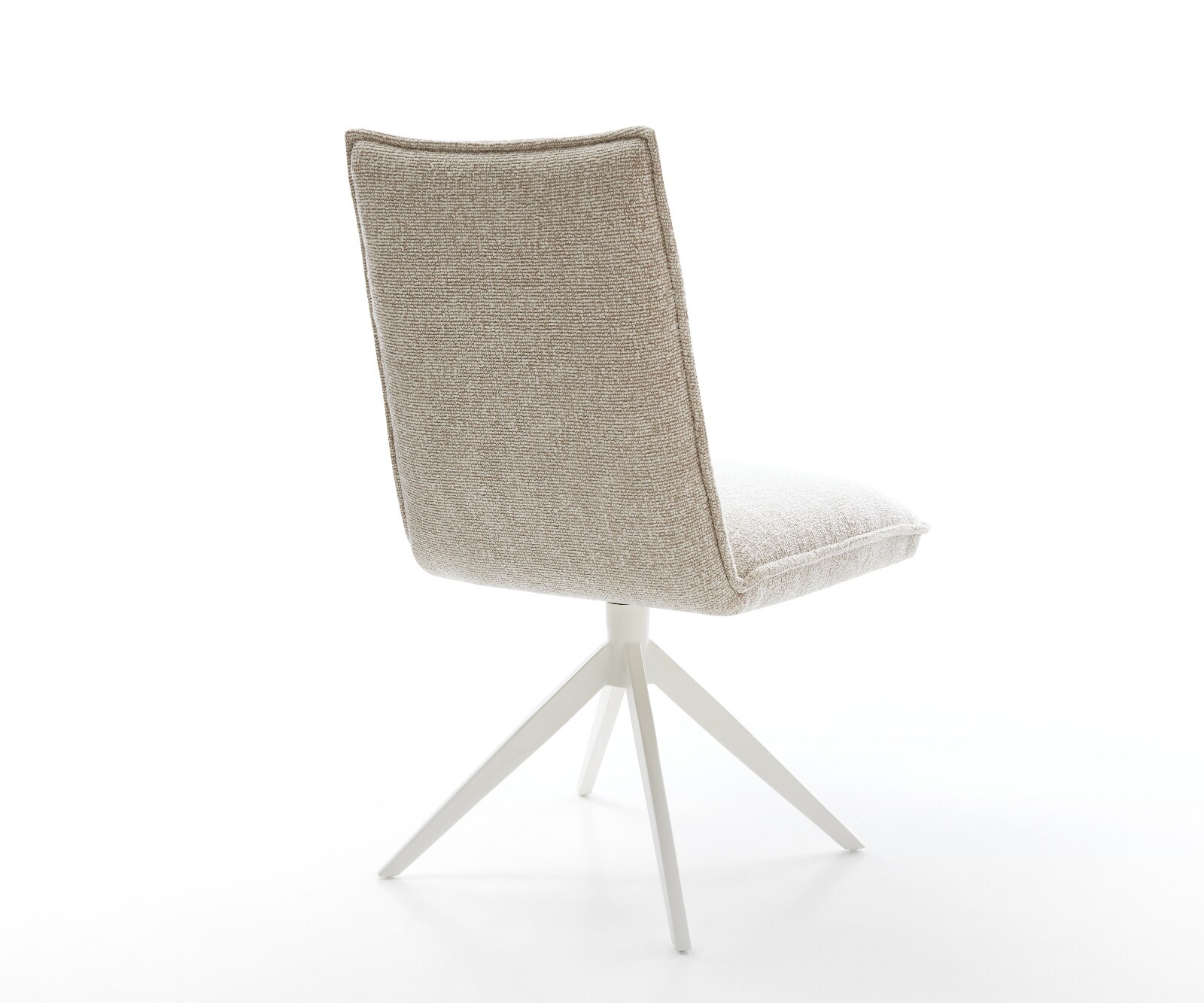 Draaistoel Lelio-Flex geweven stof beige kruisframe breed wit 360° draaibaar rocker-functie pocketveer kern 4
