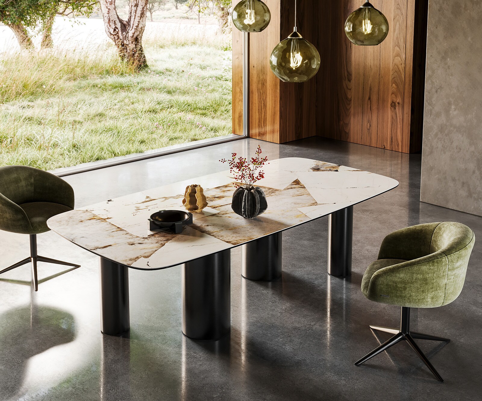 Eetkamertafel Edge Boot 240x120 keramiek Iris FMG Patagonia Lappato Pilier roestvrij staal grafiet 4 Eetkamertafel Edge Boot 240x120 keramiek Iris FMG Patagonia Lappato Pilier roestvrij staal grafiet 4