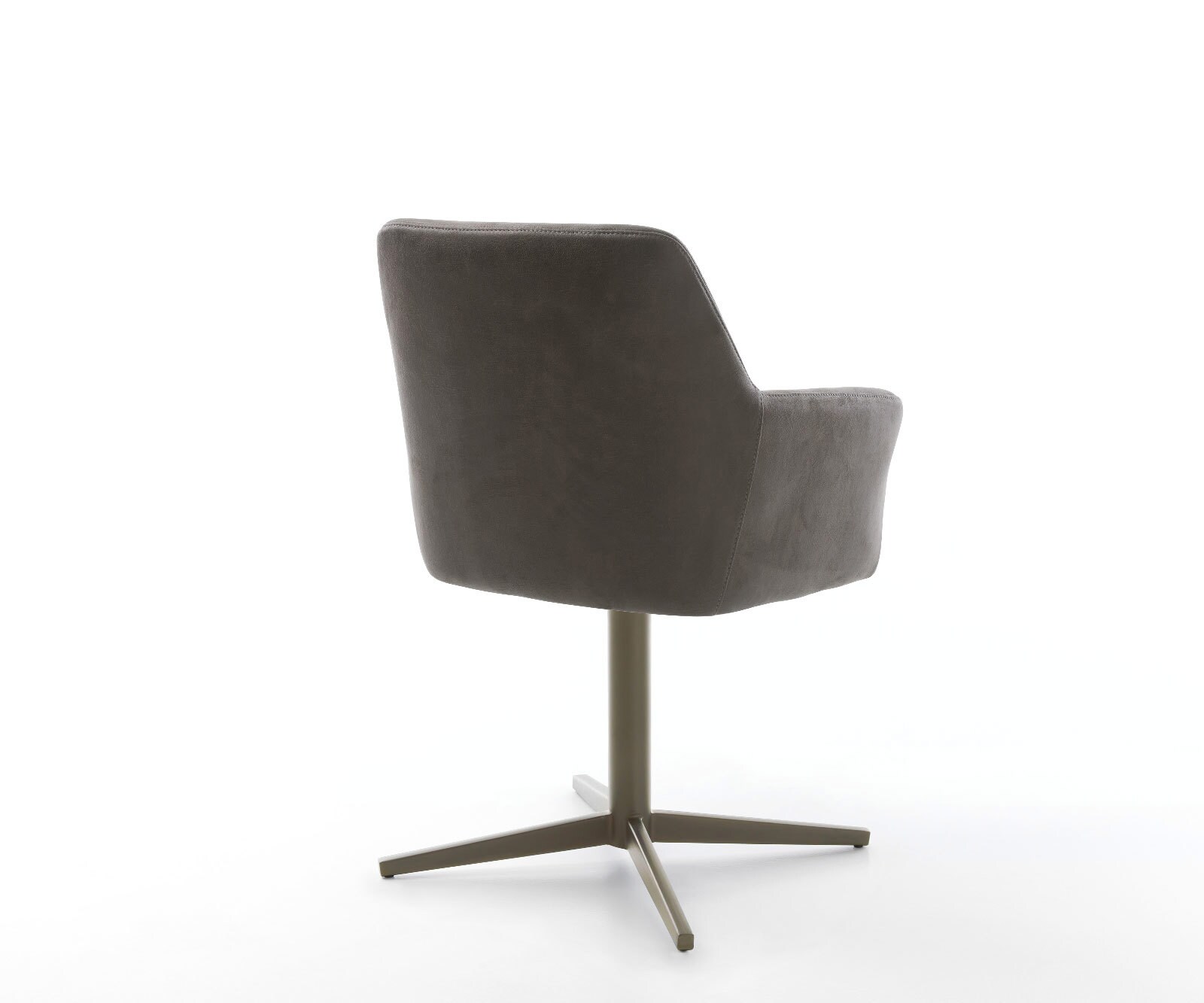 Draaistoel Xana-Flex met armleuning microvelours antraciet vintage kruispoot afwerking met titanium 360° draaibaar pocketveer kern 4