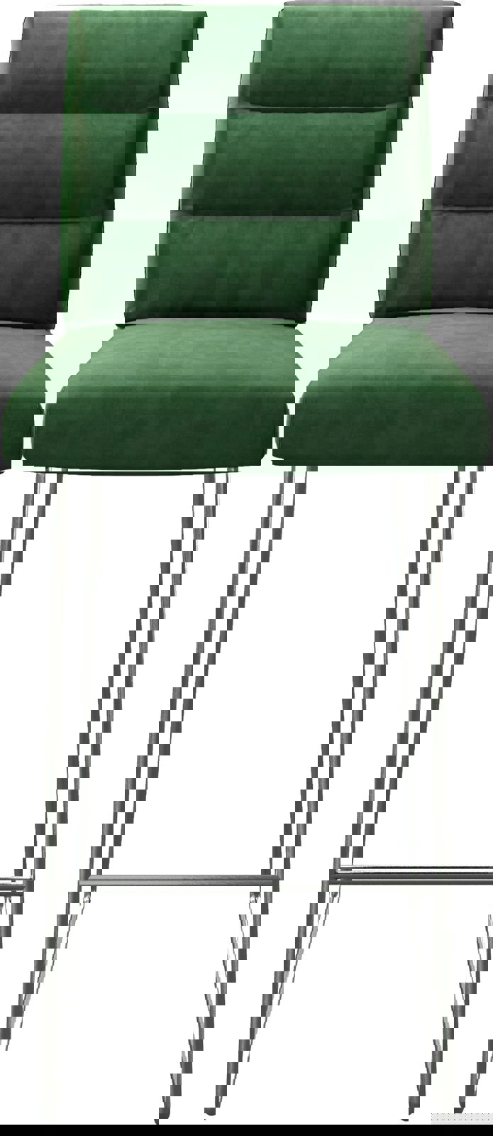 Barstoel Pela-Flex fluweel groen slipframe roestvrij staal 3