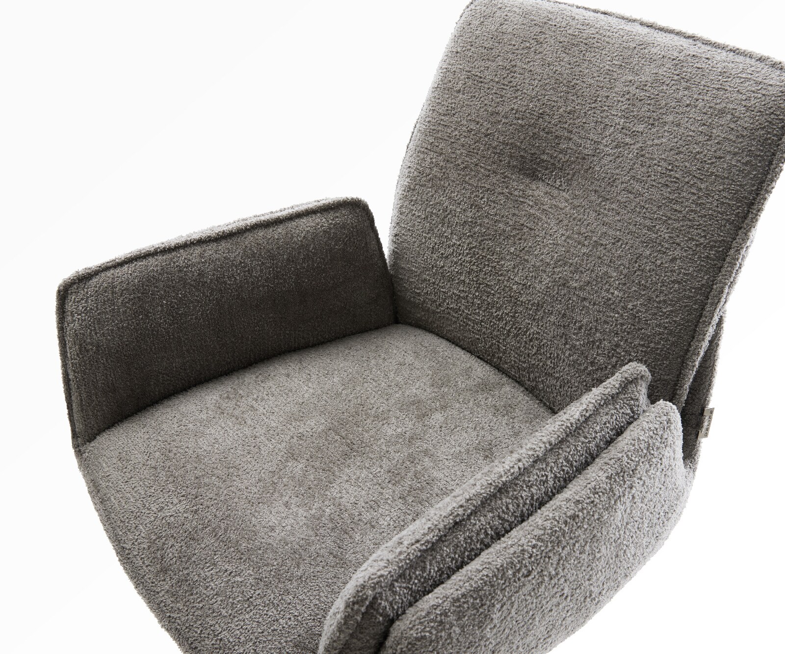 Barstoel Nela-Flex Bouclé zacht Mud Vrijkantelframe plat roestvrij staal Zilver 4