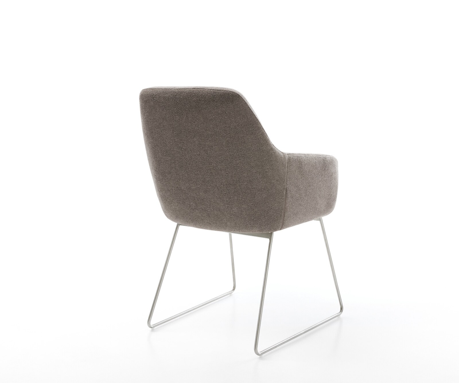 Eetkamerstoel Pejo-Flex zachte stof met structuur taupe slipframe roestvrij staal pocketveer kern 4