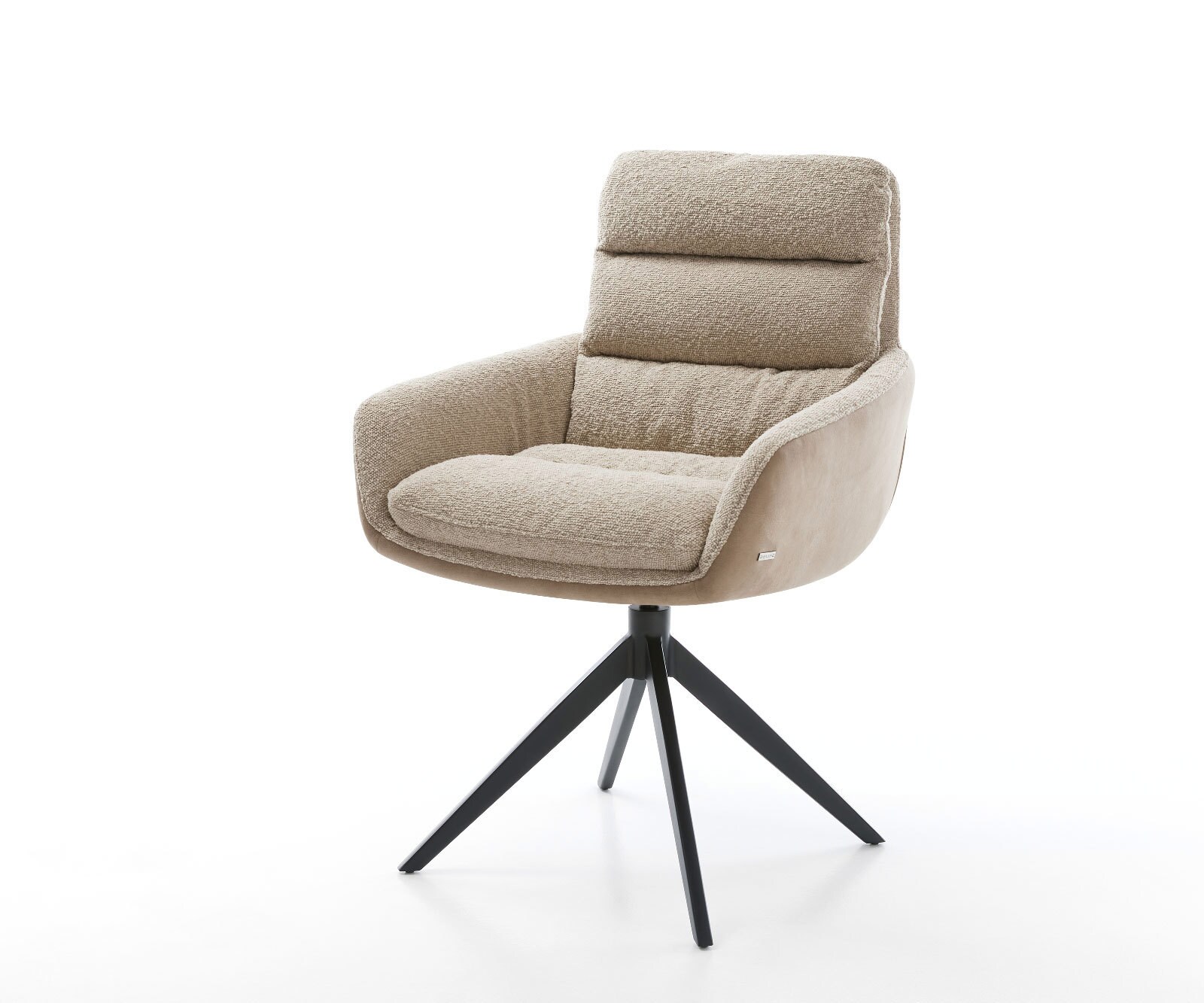 Draaistoel Abelia-Flex met armleuning materiaalmix mud kruisframe breed zwart 360° draaibaar rocker-functie