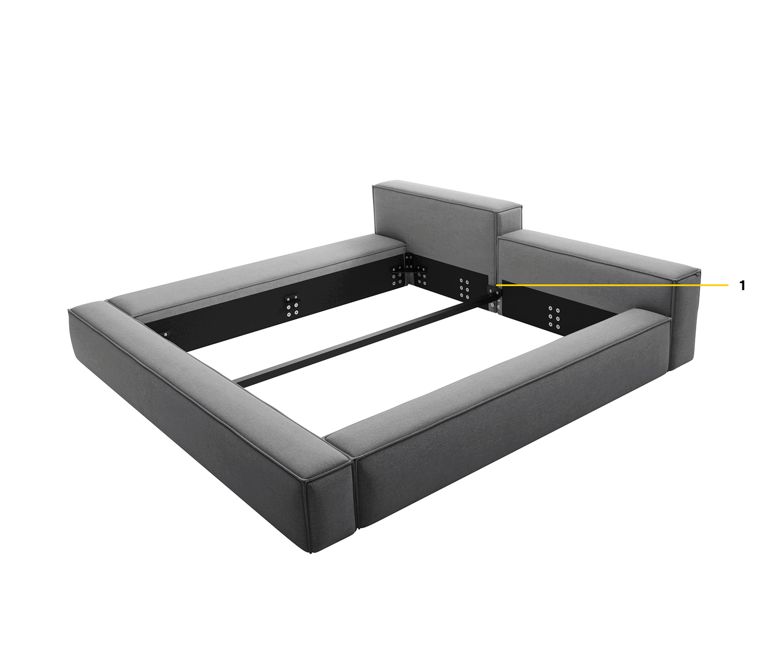 Bedframe Kalinea 180x200 cm microvezel grijs 6