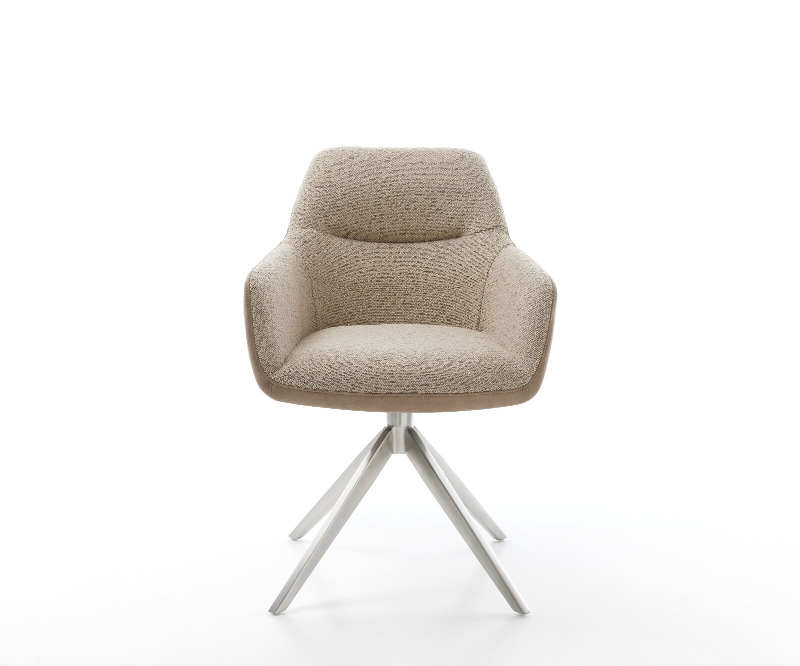 Draaistoel Pejo-Flex materiaalmix mud kruisframe breed roestvrij staal 360° draaibaar rocker-functie pocketveer kern 1
