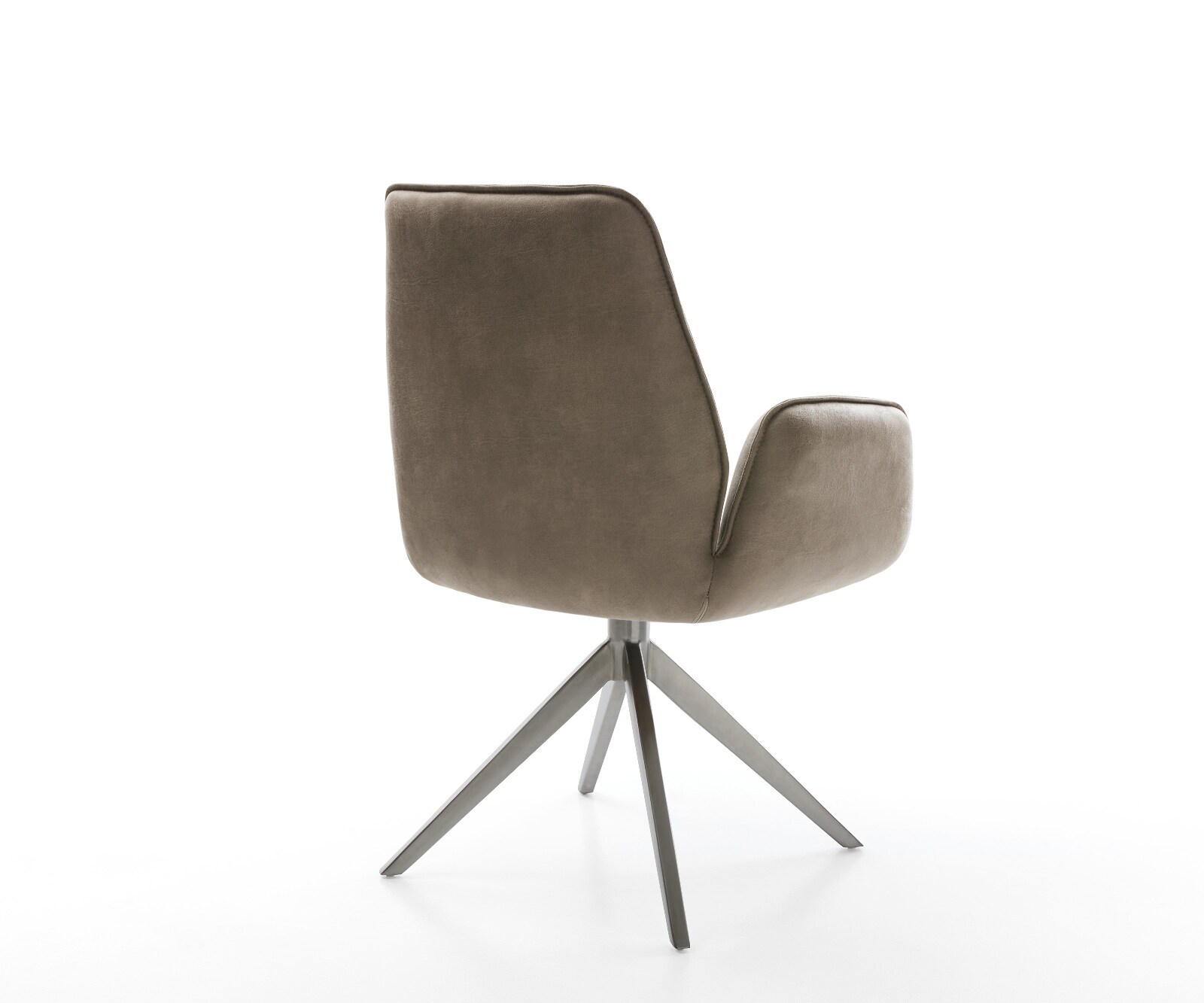 Draaistoel Zoa-Flex microvelours taupe vintage kruisframe breed grafiet 360° draaibaar rocker-functie pocketveer kern 5