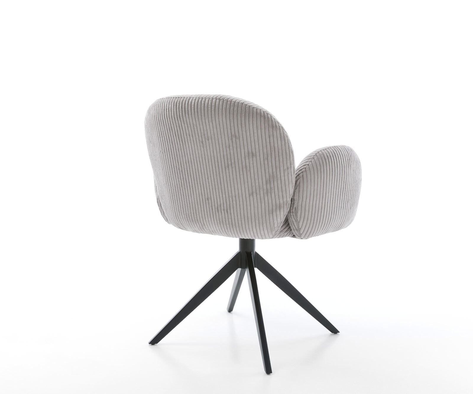 Draaistoel Nube-Flex met armleuning koord zilver grijs kruisframe breed zwart 360° draaibaar rocker-functie pocketveer kern 4