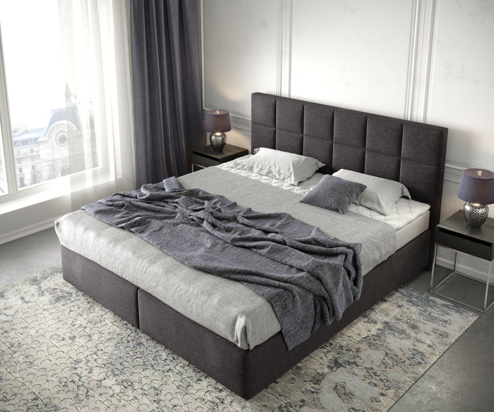 Boxspringbed Dream-Fine 180x200 microvezel zwart 3 Boxspringbed Dream-Fine 180x200 microvezel zwart 3