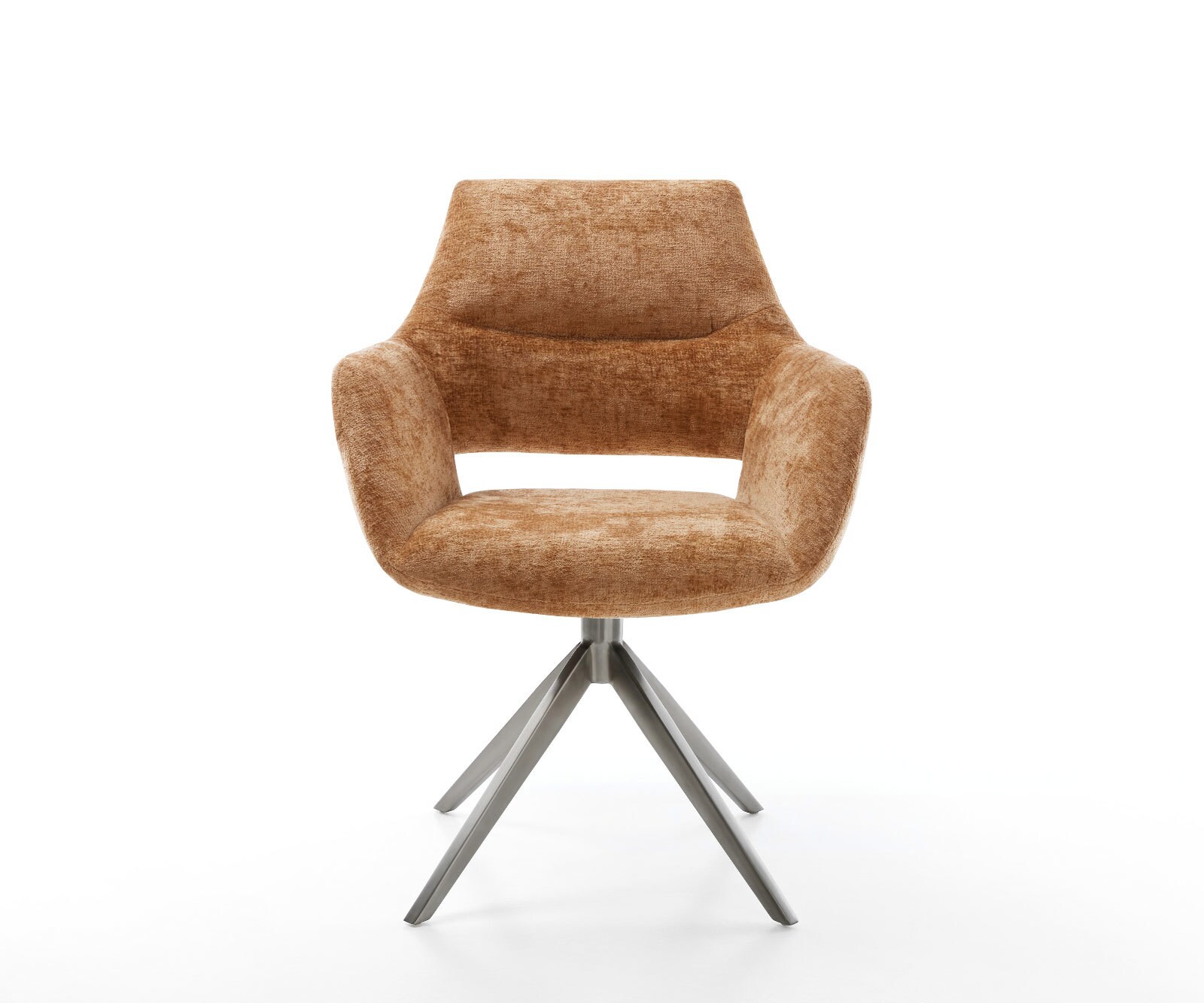 Draaistoel Yago-Flex met armleuning chenille roest kruisframe breed grafiet 360° draaibaar rocker-functie pocketveer kern 1