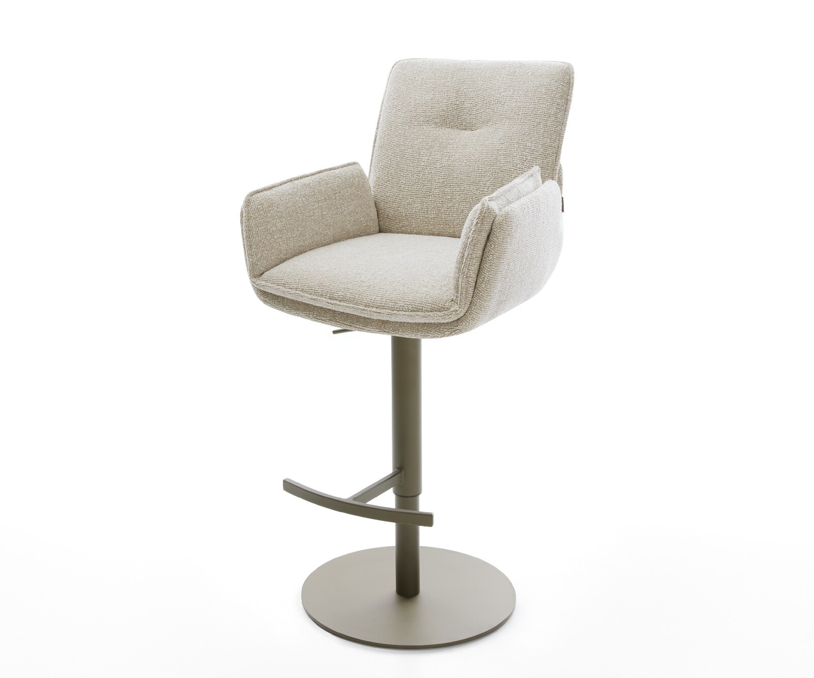 Barstoel Nela-Flex Zachte Geweven stof Beige Draaivoet in hoogte verstelbaar Titaankleurig Titaankleurig 1