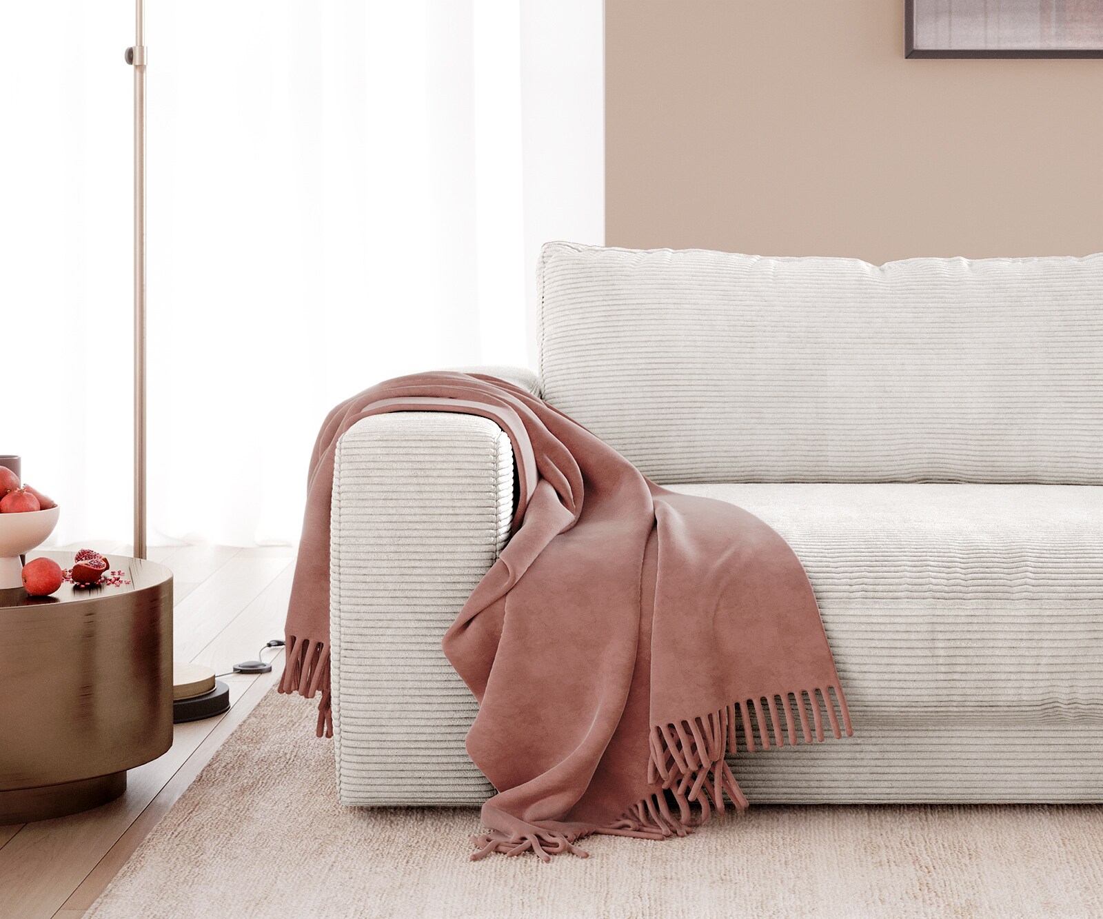 XL-bank Cubico 290x120 cm Cord Beige 4