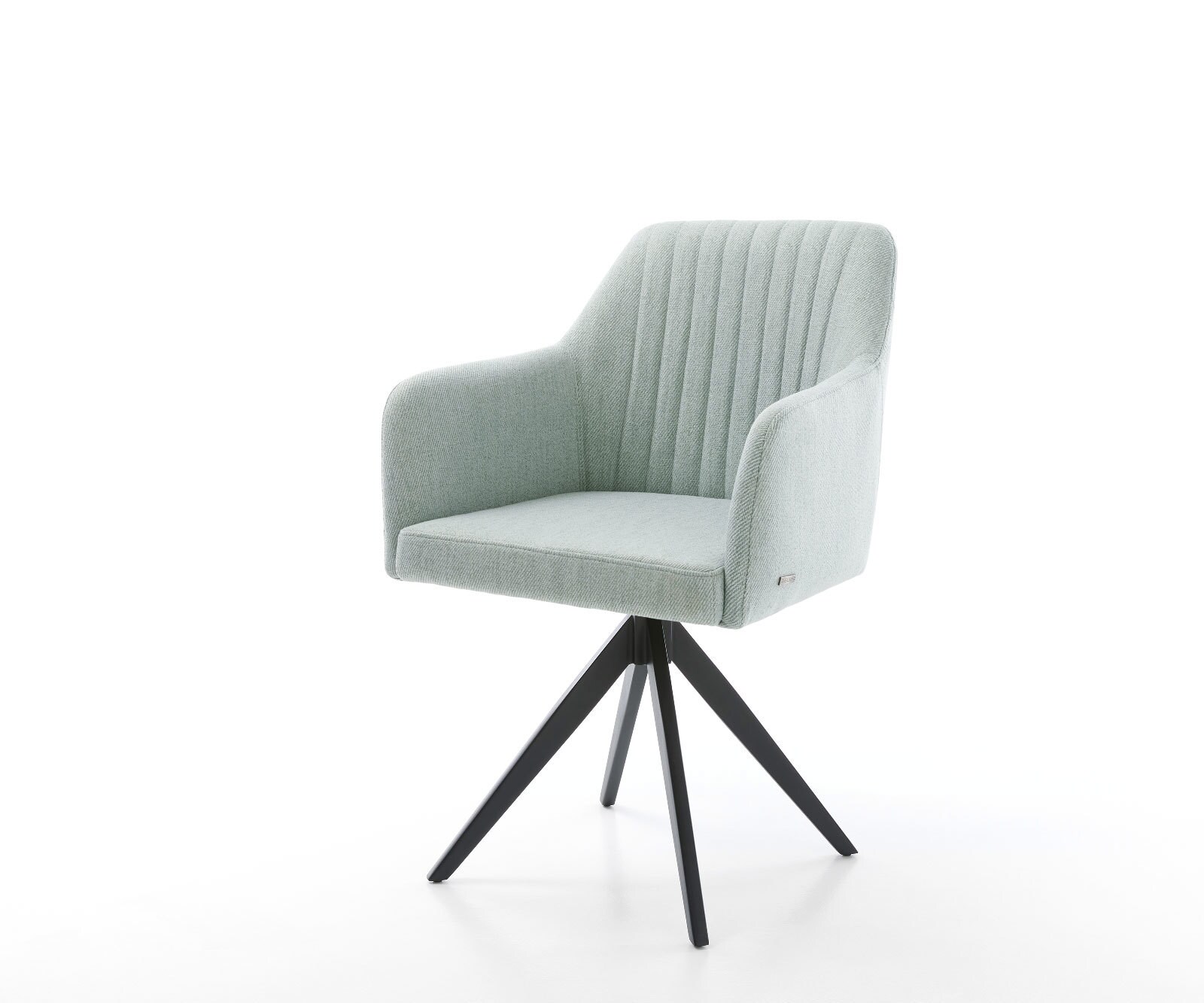 Eetkamerstoel Greg-Flex stripes mint kruisframe hoekig zwart