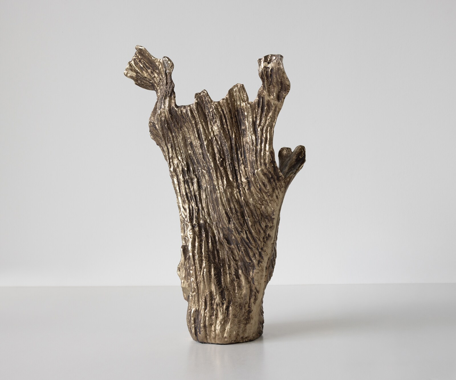 Vaas Corallo B43 x D24 x H61 cm Aluminium Oro Antico Handgemaakt 2
