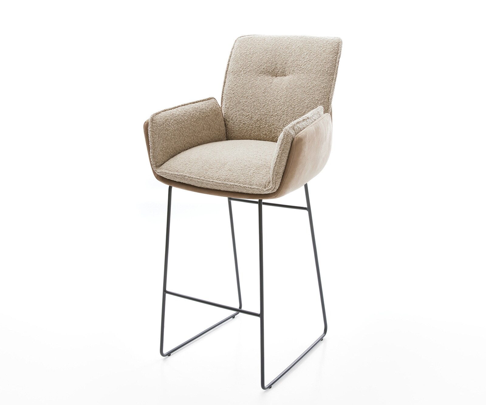 Barstoel Nela-Flex materiaalmix Mud sledebeen metalen frame pocketvering Barstoel Nela-Flex materiaalmix Mud sledebeen metalen frame pocketvering