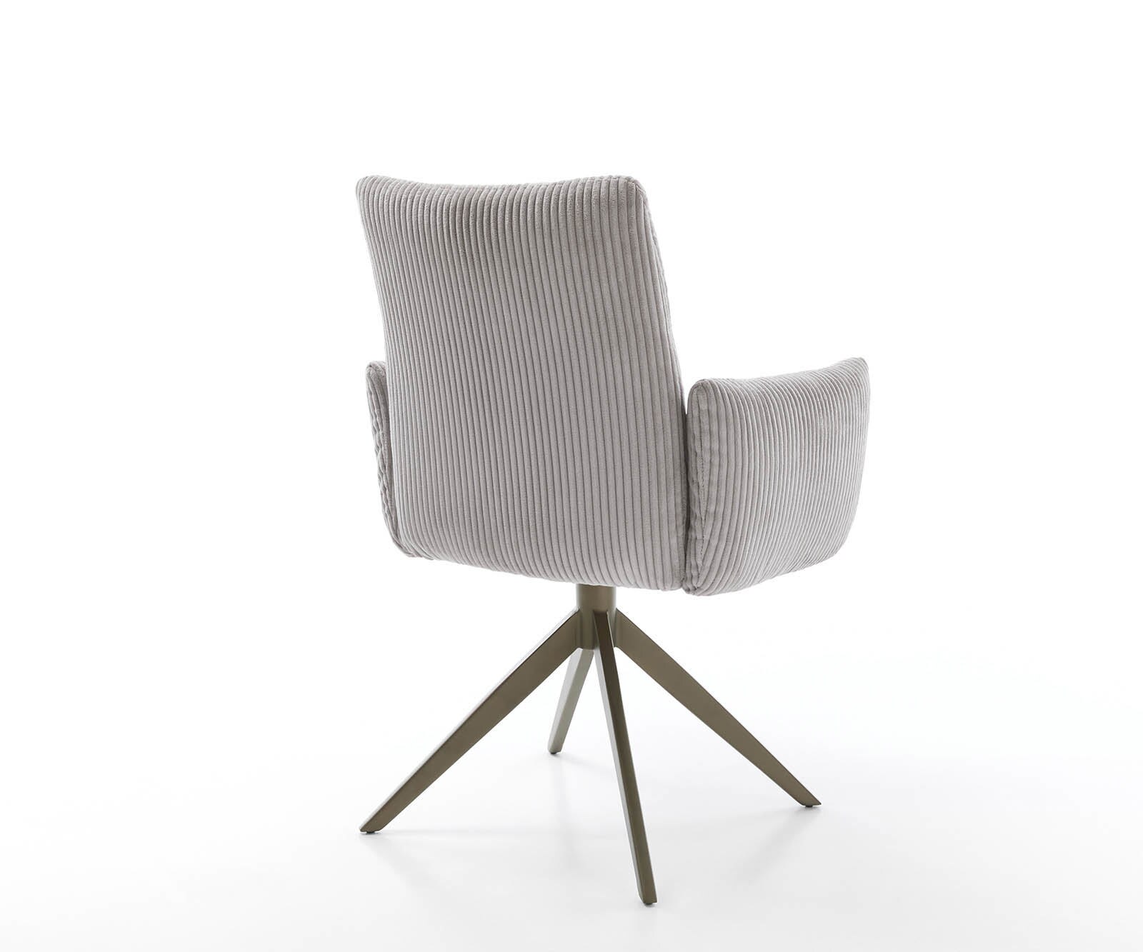 Draaistoel Jova-Flex met armleuning koord zilver grijs kruisframe breed afwerking met titanium 360° draaibaar pocketveer kern 4 Draaistoel Jova-Flex met armleuning koord zilver grijs kruisframe breed afwerking met titanium 360° draaibaar pocketveer kern 4