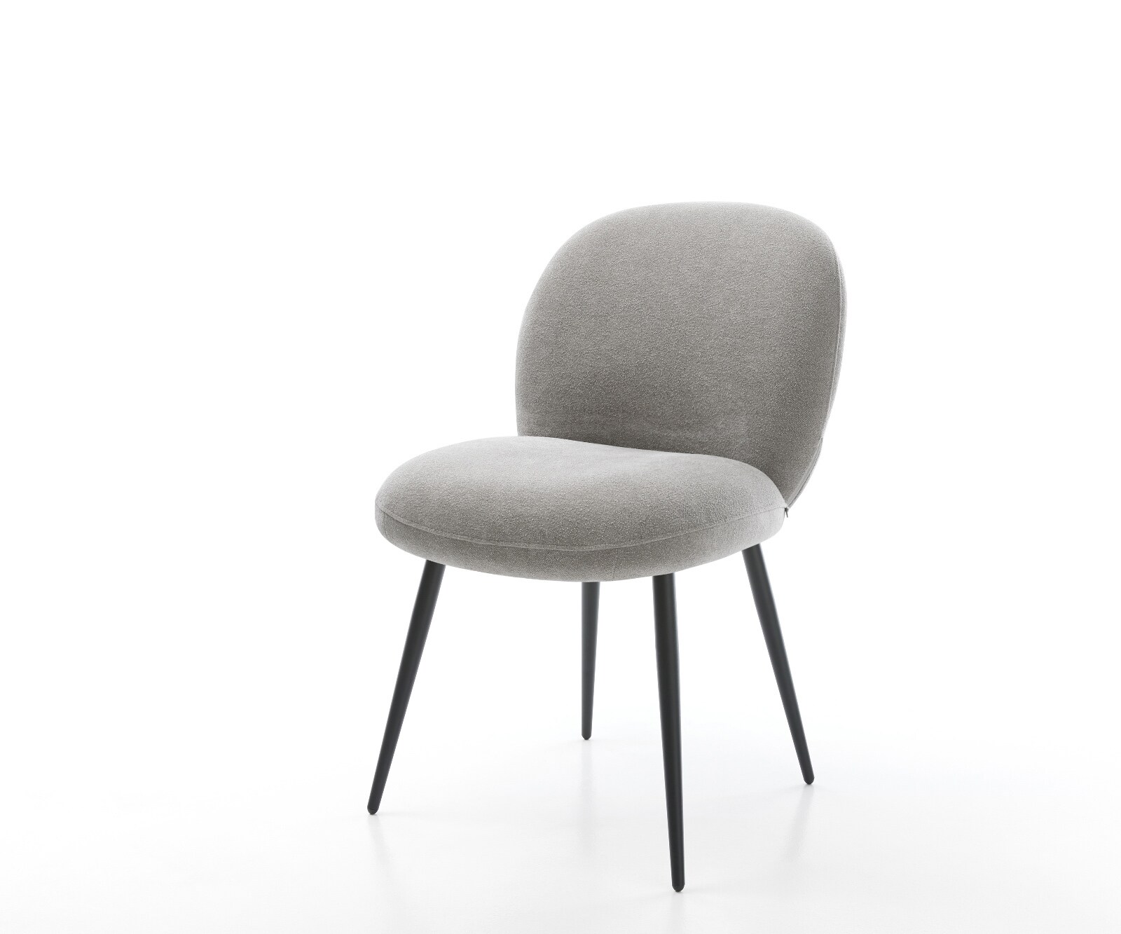 Eetkamerstoel Nube-Flex zachte stof met structuur grijs 4-poot conisch zwart pocketveer kern 1