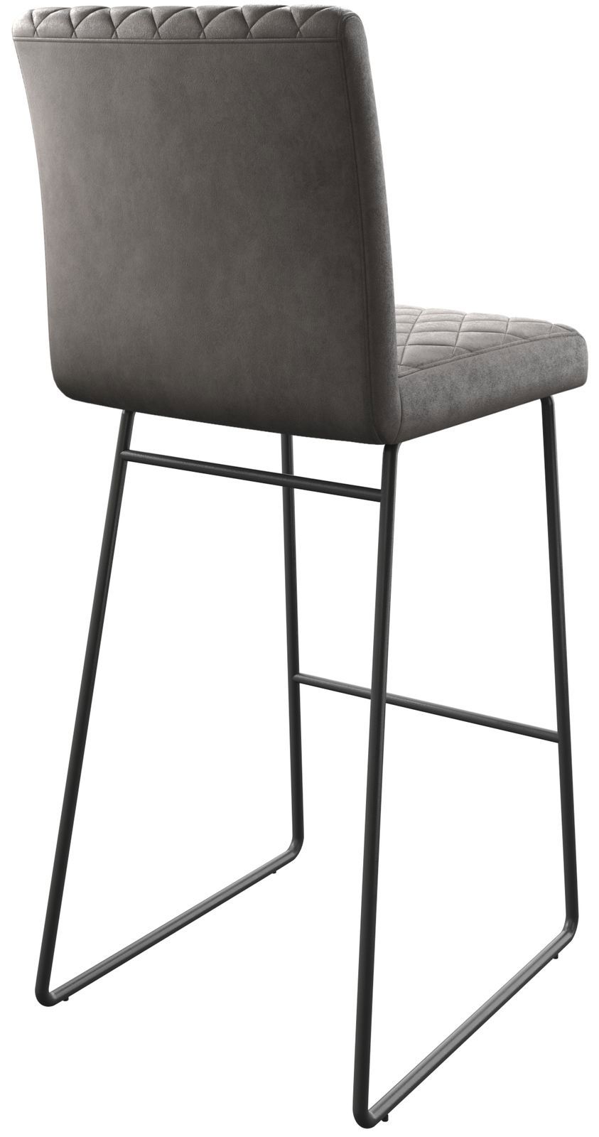 Barstoel Earnest-Flex diamant quilten antraciet vintage slipframe metaal 5