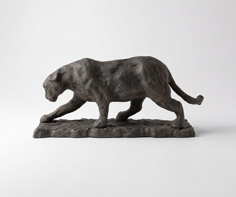 Beeldje Panthera B9 x D33 x H14 cm Aluminium Basalt Gegoten