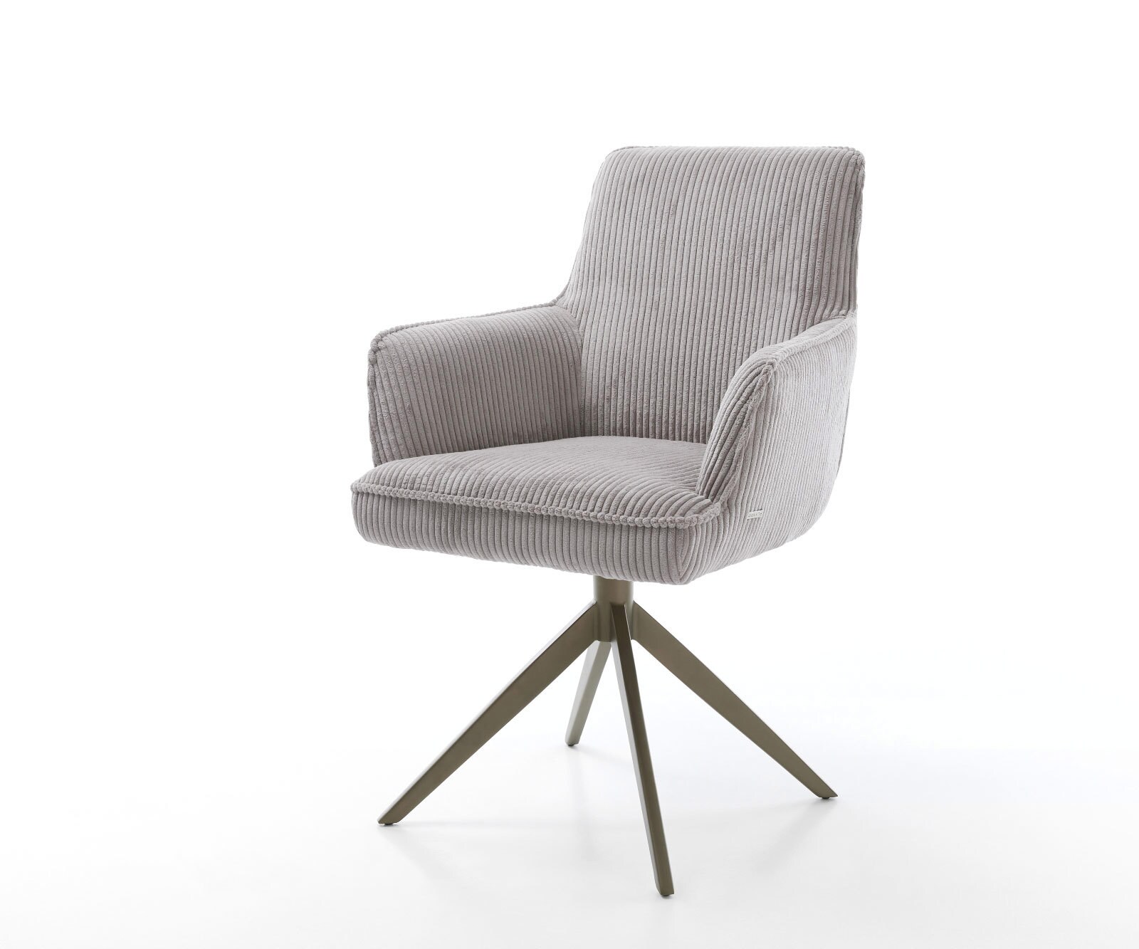 Draaistoel Heira-Flex met armleuning koord zilver grijs kruisframe breed afwerking met titanium 360° draaibaar rocker-functie pocketveer kern