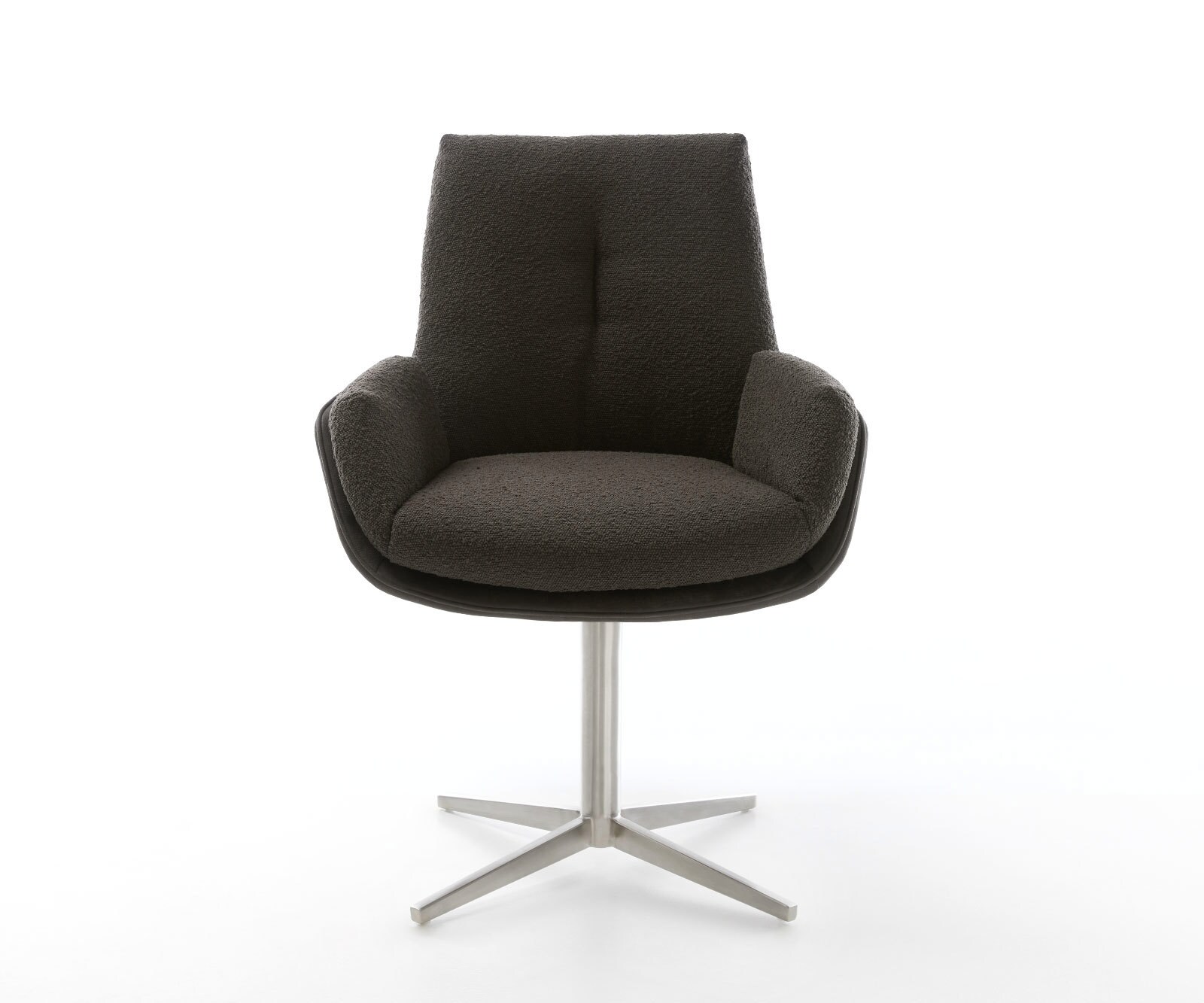 Draaistoel Clea-Flex materiaalmix zwart kruispoot roestvrij staal 360° draaibaar 1 Draaistoel Clea-Flex materiaalmix zwart kruispoot roestvrij staal 360° draaibaar 1