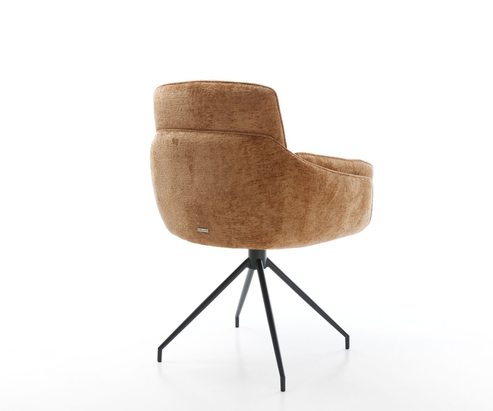 Draaistoel Luan-Flex met armleuning chenille Roest kruisframe conisch zwart 180° draaibaar 6