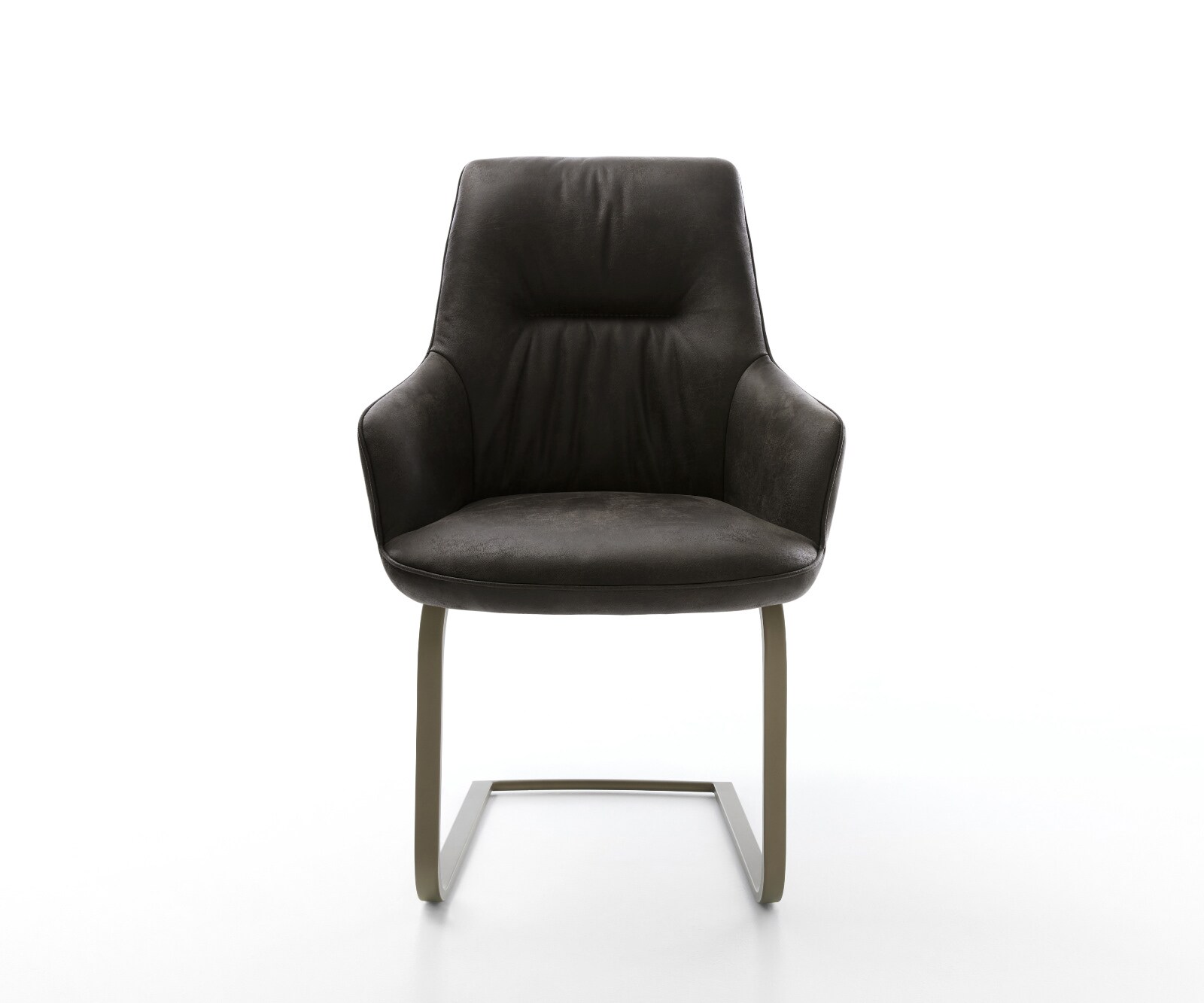 Sledemodel Zelia-Flex met armleuning microvelours antraciet vintage sledemodel vlak afwerking met titanium pocketveer kern 1