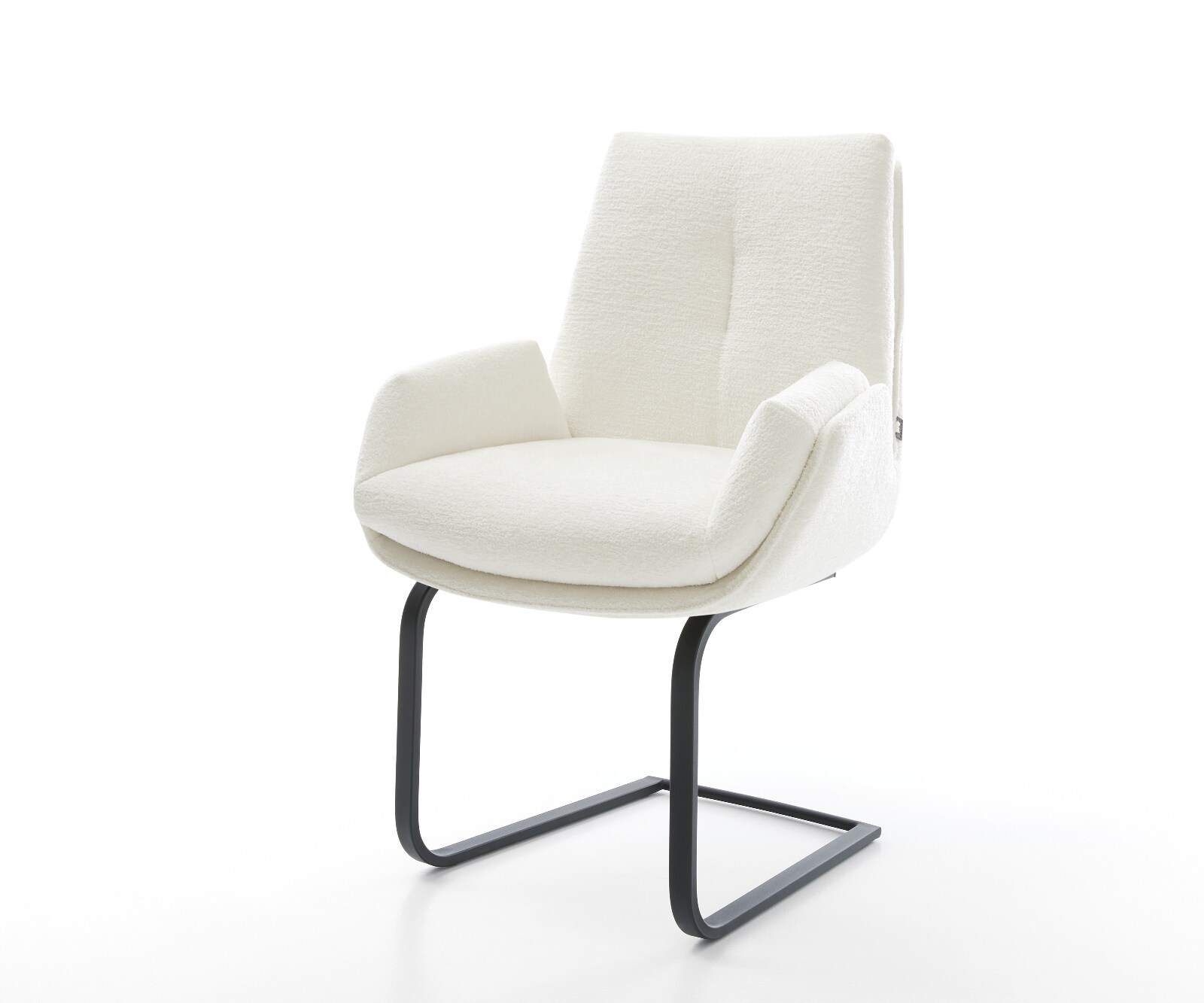 Sledemodel Clea-Flex bouclé zacht beige sledemodel vlak zwart pocketveer kern 1